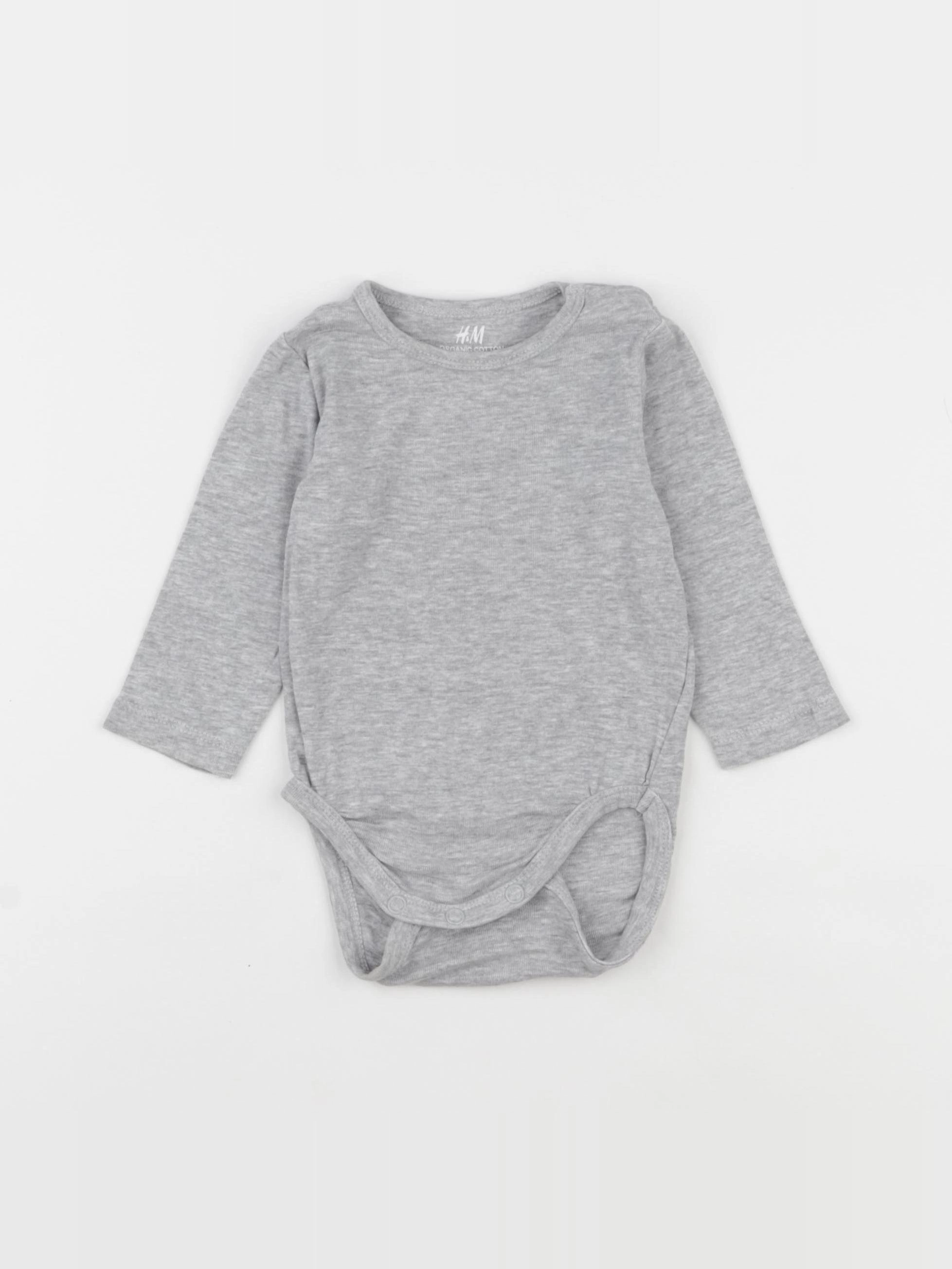 H&M - body gris - 3/6 mois