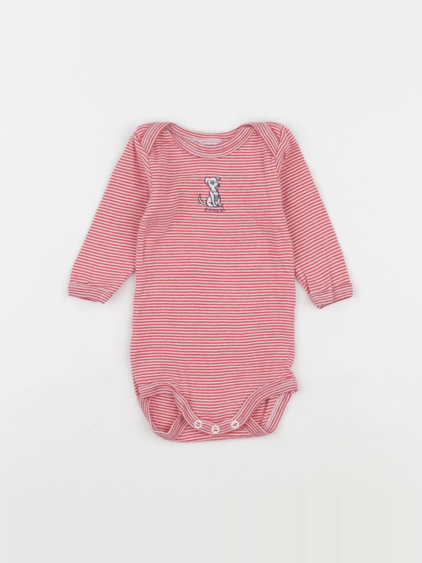 Petit Bateau - body rouge - 6 mois