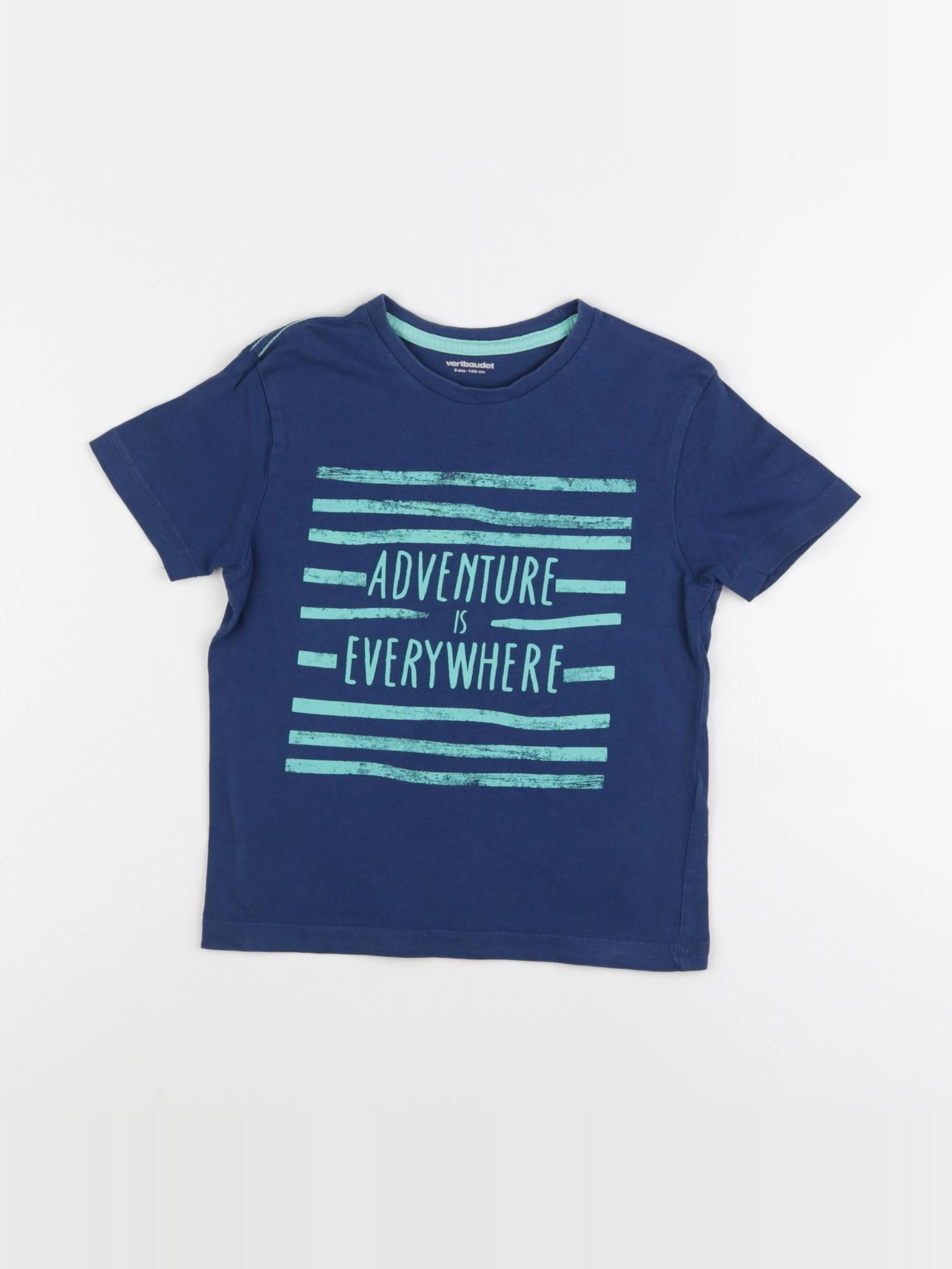 Vertbaudet - tee-shirt bleu - 5 ans