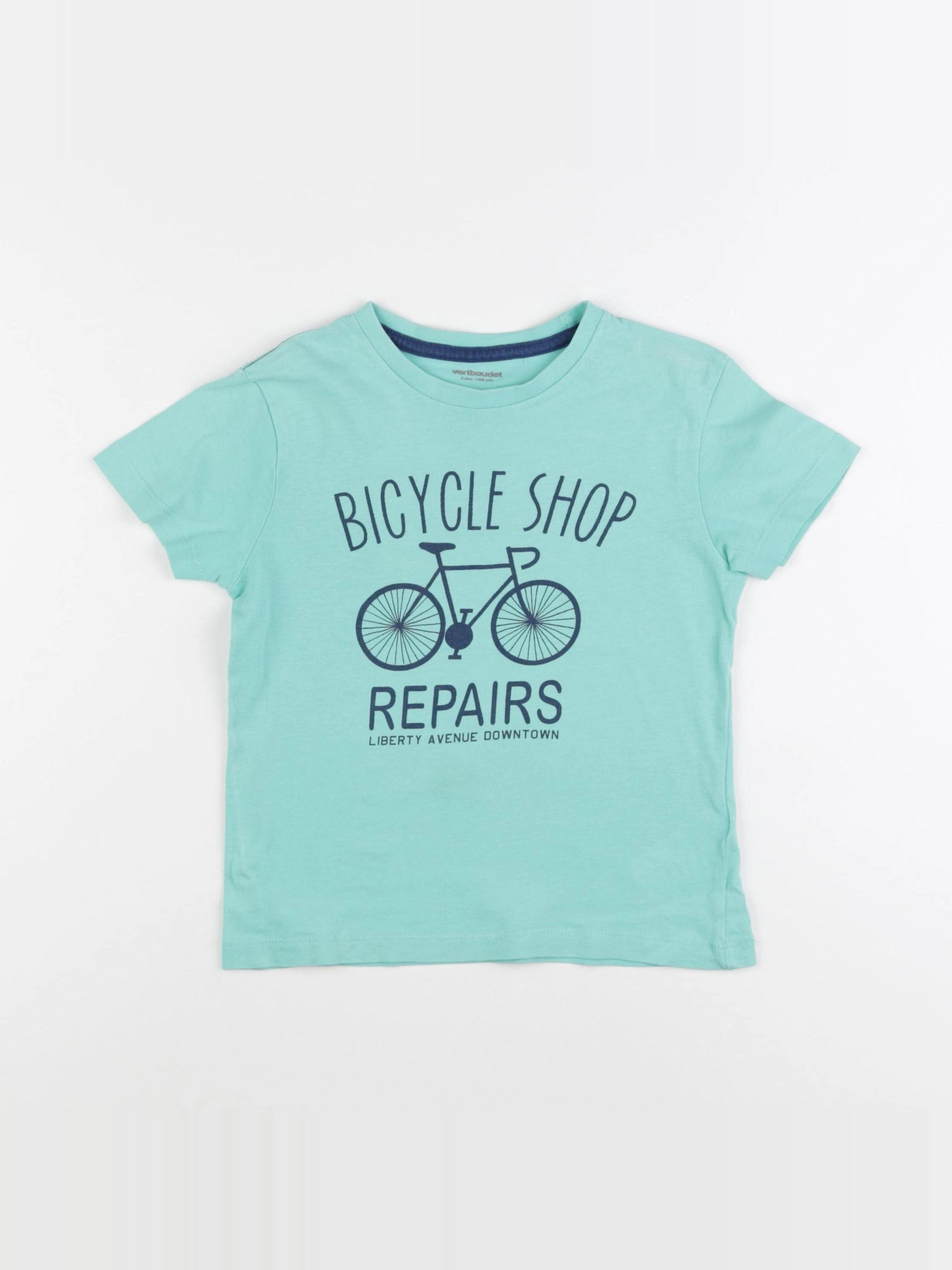 Vertbaudet - tee-shirt bleu - 5 ans