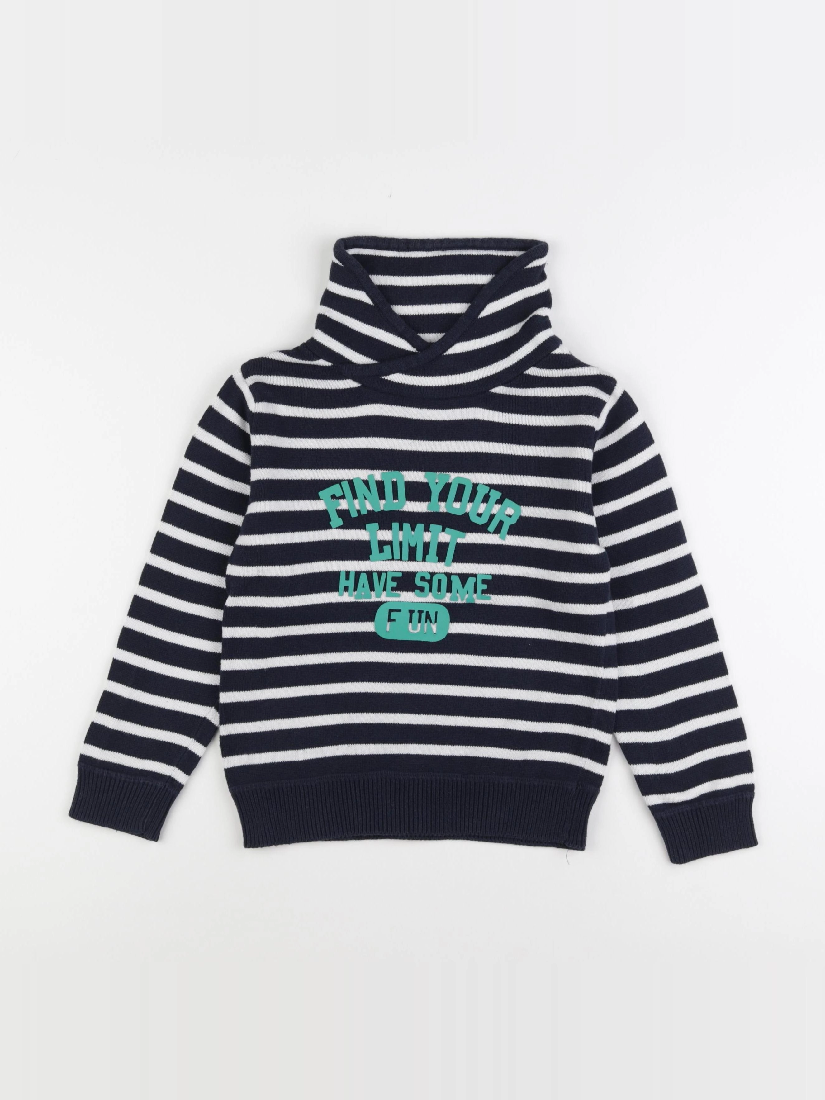 Vertbaudet - pull blanc, bleu - 8 ans