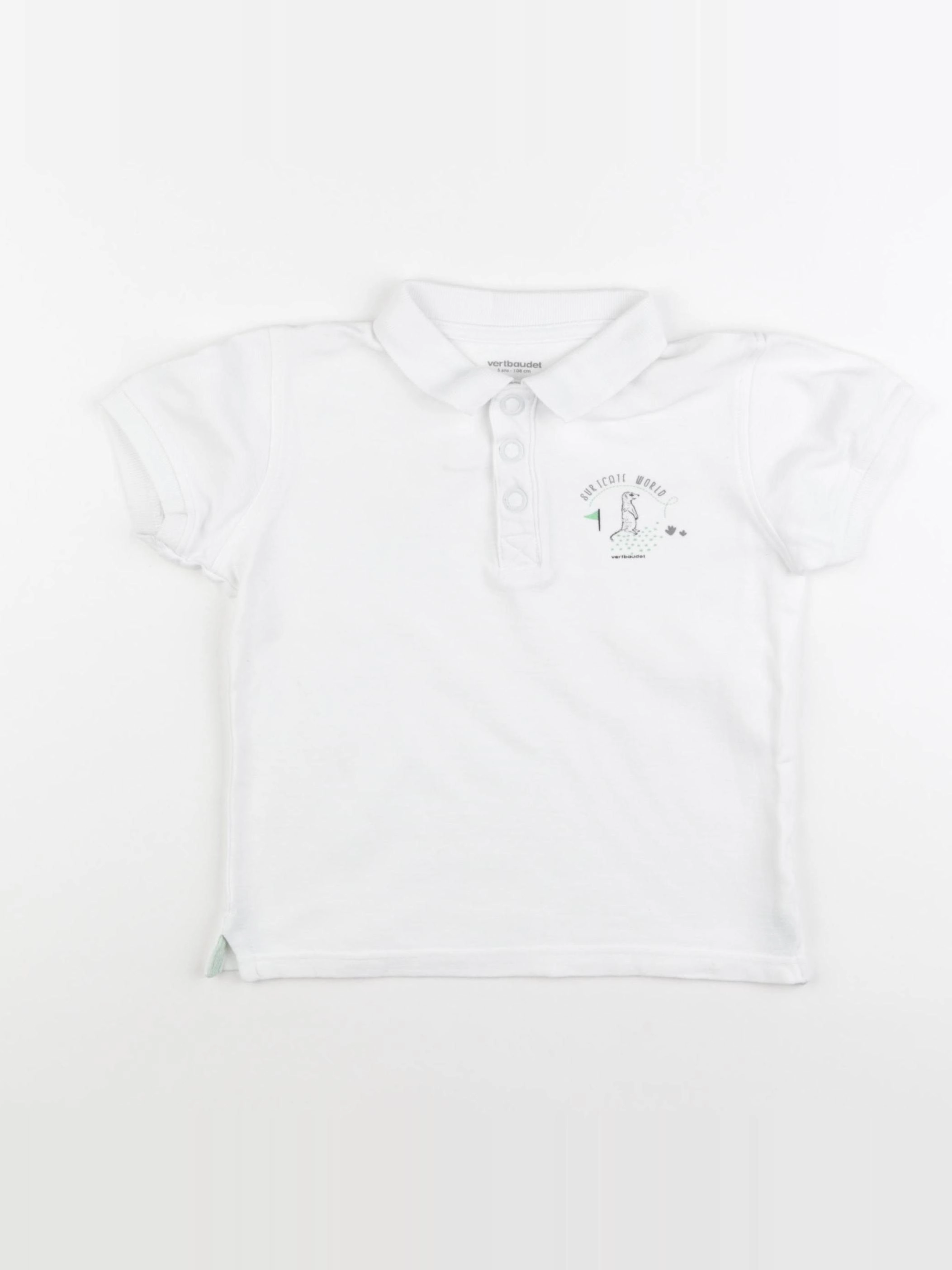 Vertbaudet - polo blanc - 5 ans