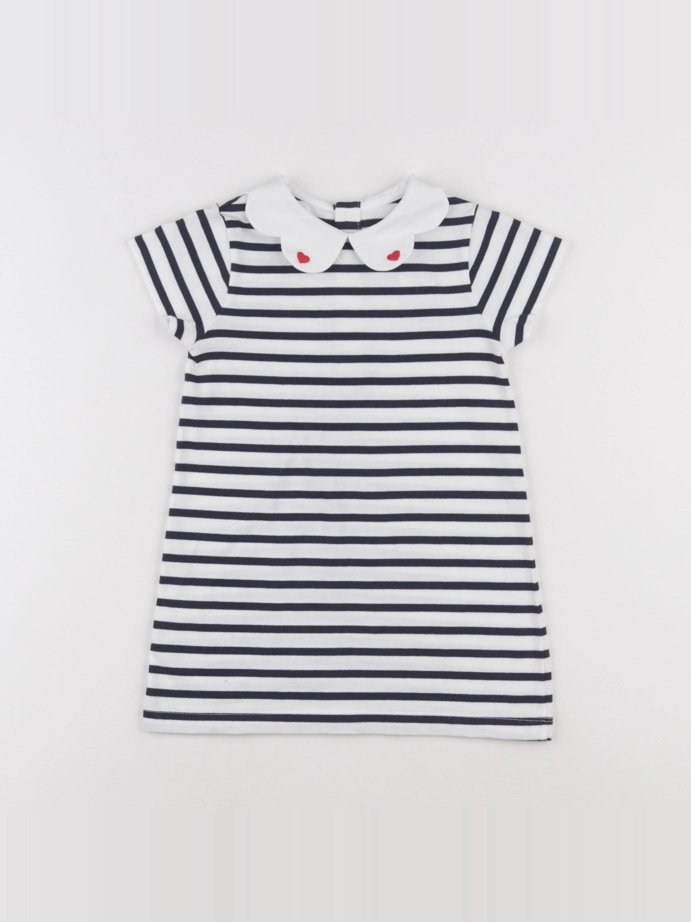 Jacadi - robe blanc, bleu - 36 mois