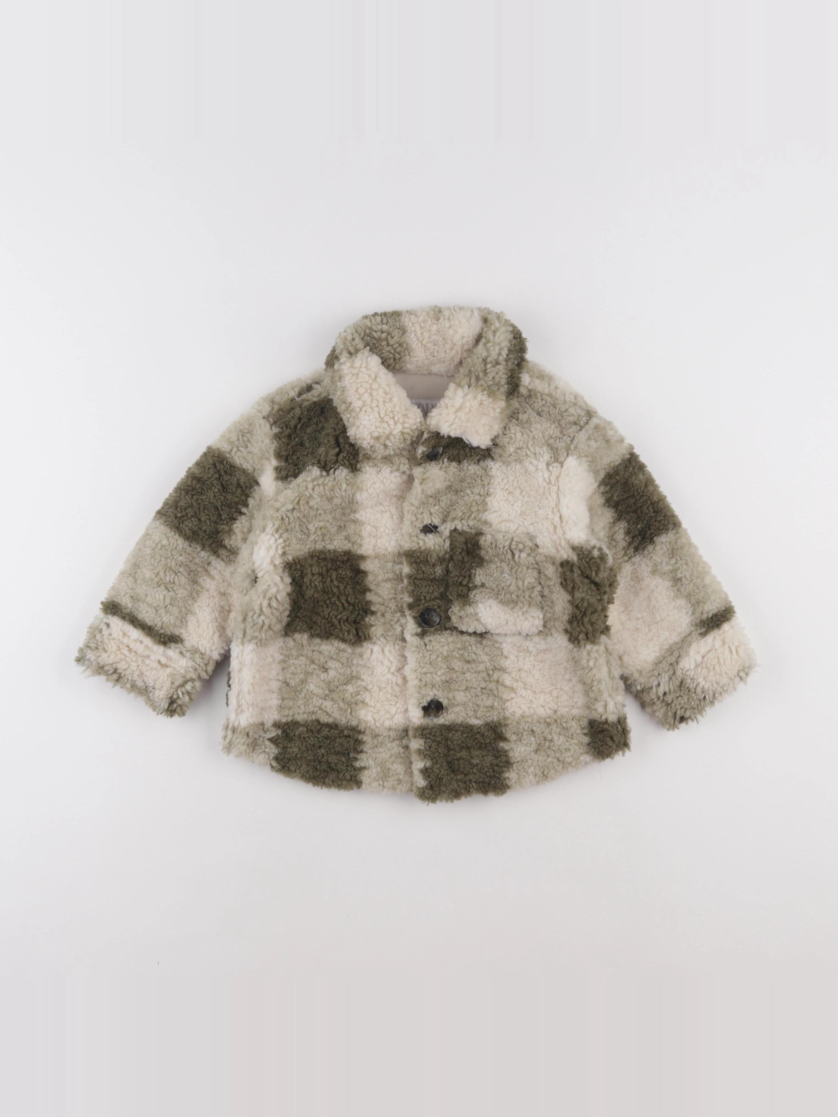 Zara - veste beige, vert - 12/18 mois