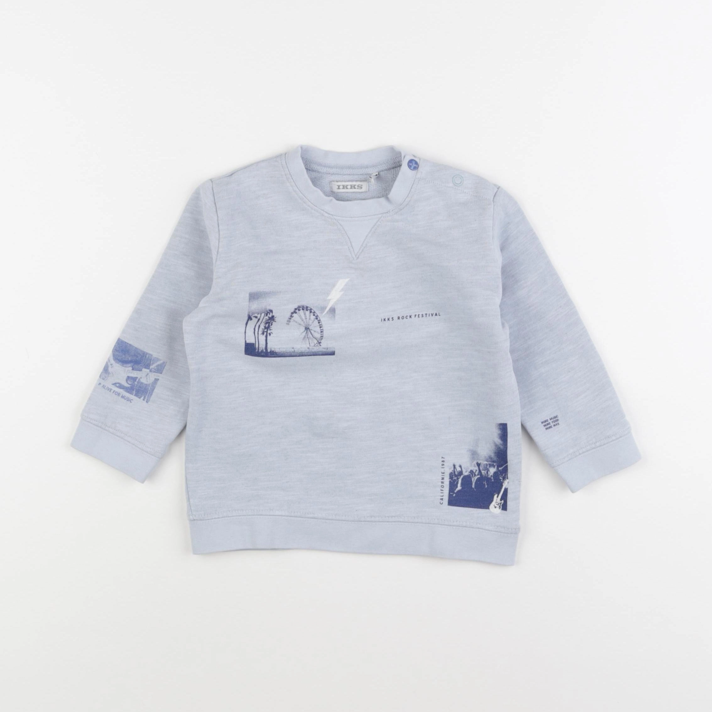 IKKS - sweat bleu - 18 mois