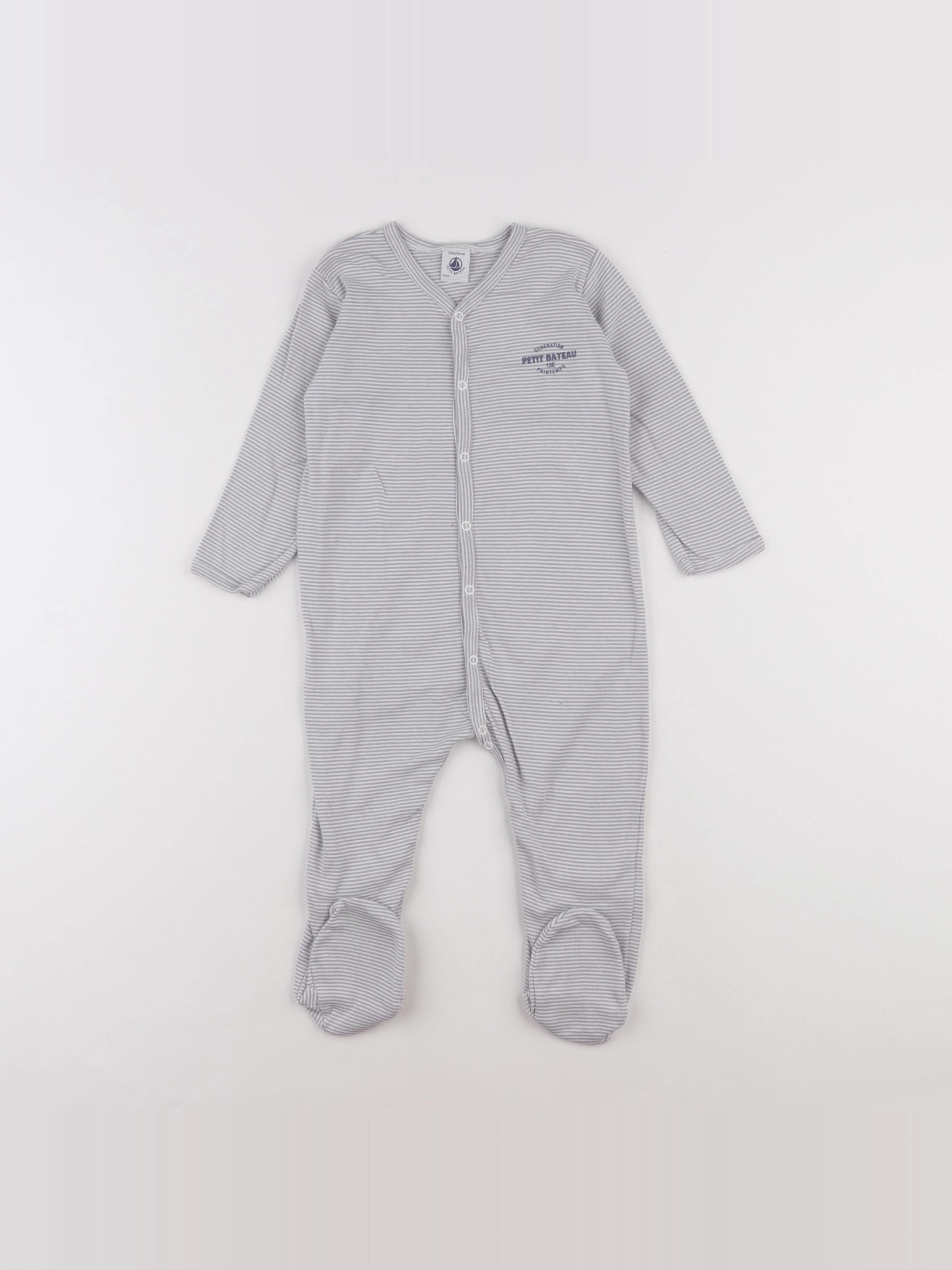 Petit Bateau - pyjama coton bleu - 24 mois