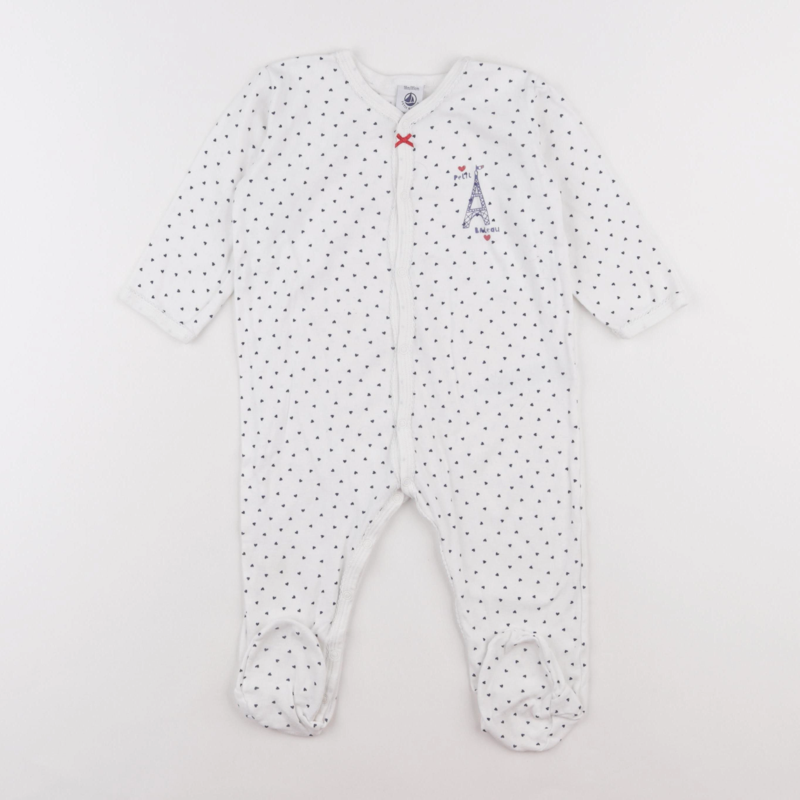Petit Bateau - pyjama coton blanc - 18 mois