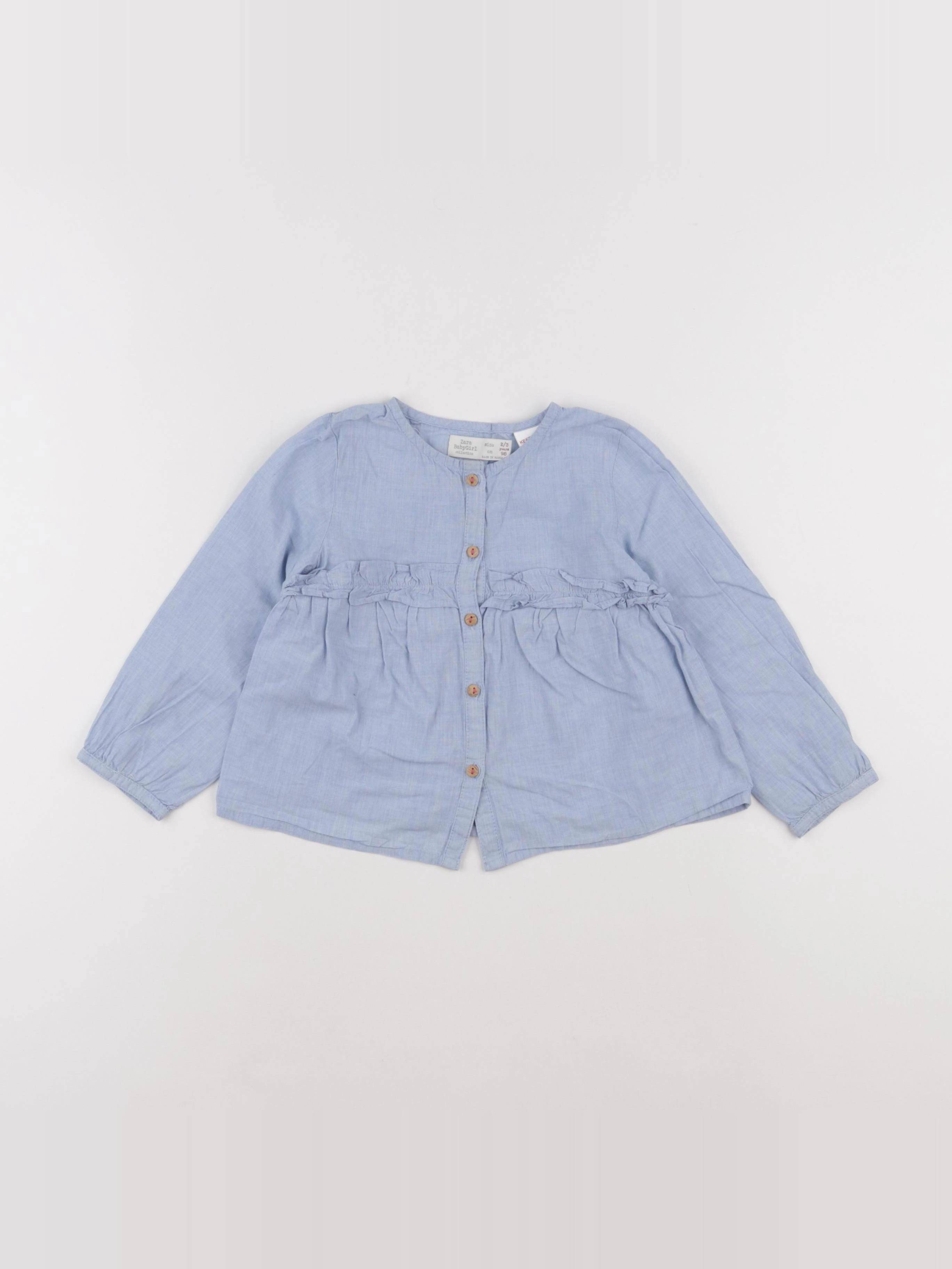 Zara - blouse bleu - 2/3 ans