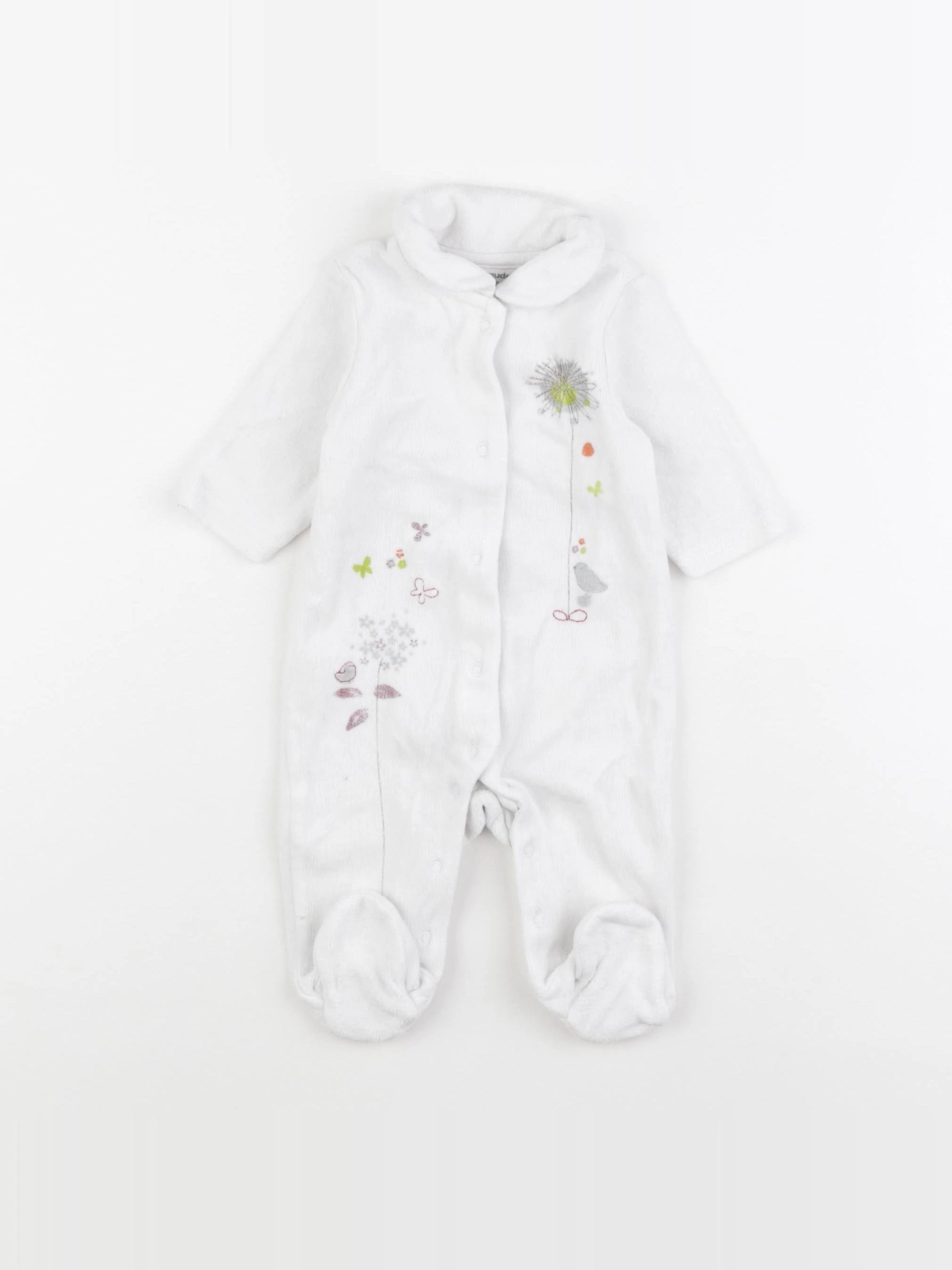 Vertbaudet - pyjama velours blanc - 3 mois