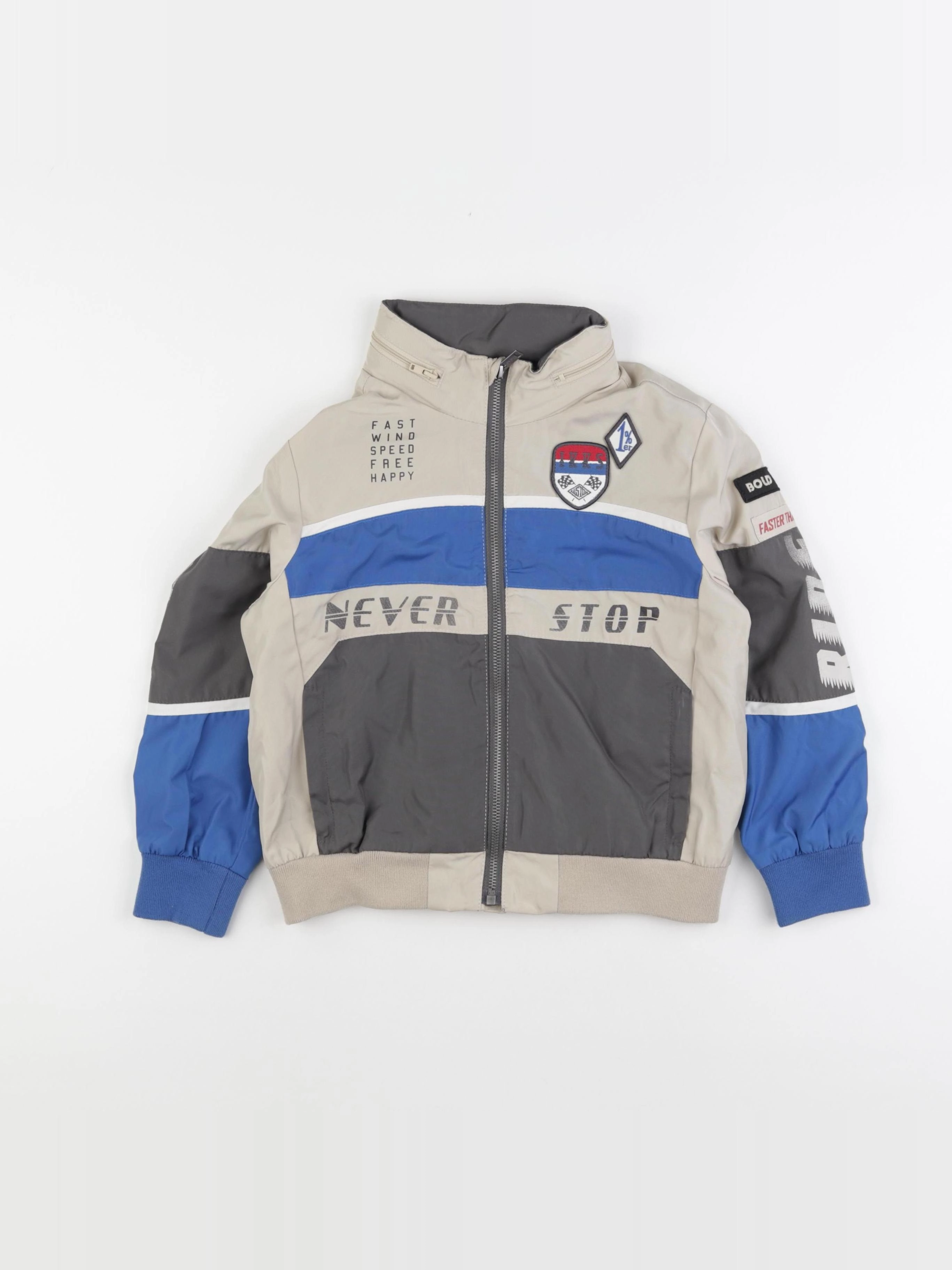 IKKS - veste imprimé au dos beige, bleu - 6 ans