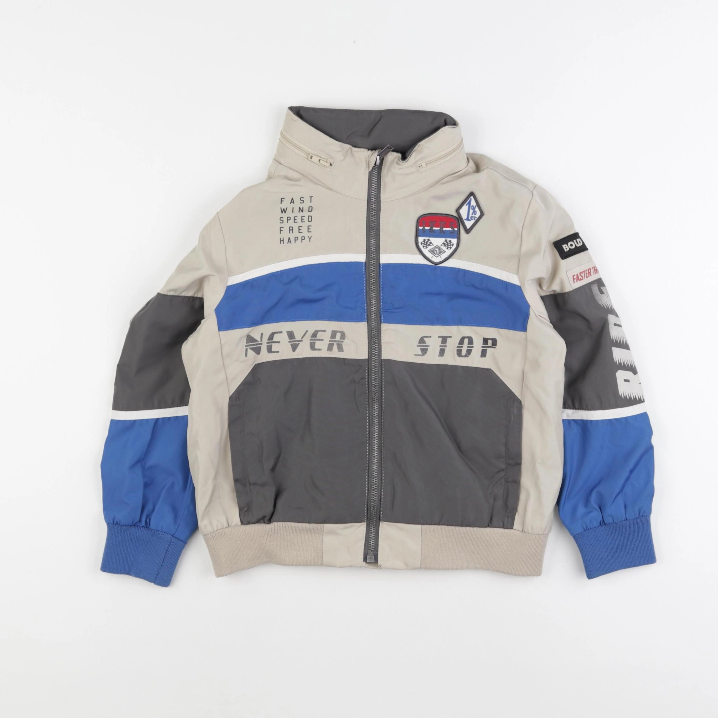 IKKS - veste imprimé au dos beige, bleu - 6 ans