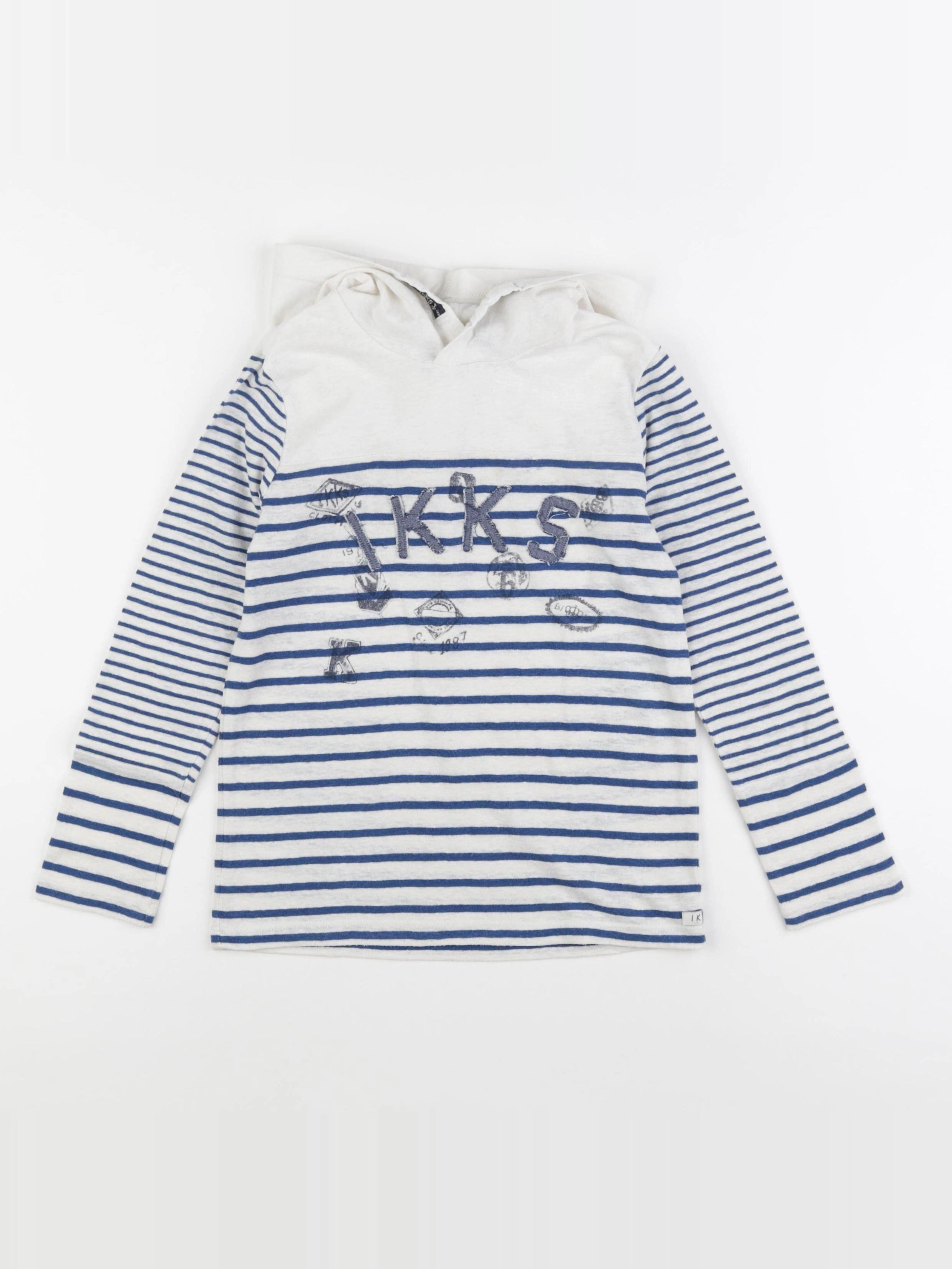 IKKS - tee-shirt blanc, bleu - 6 ans