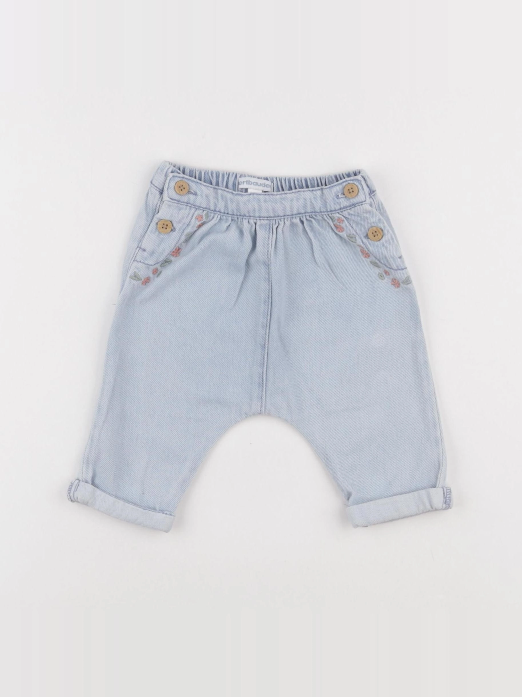 Vertbaudet - pantalon bleu - 6 mois