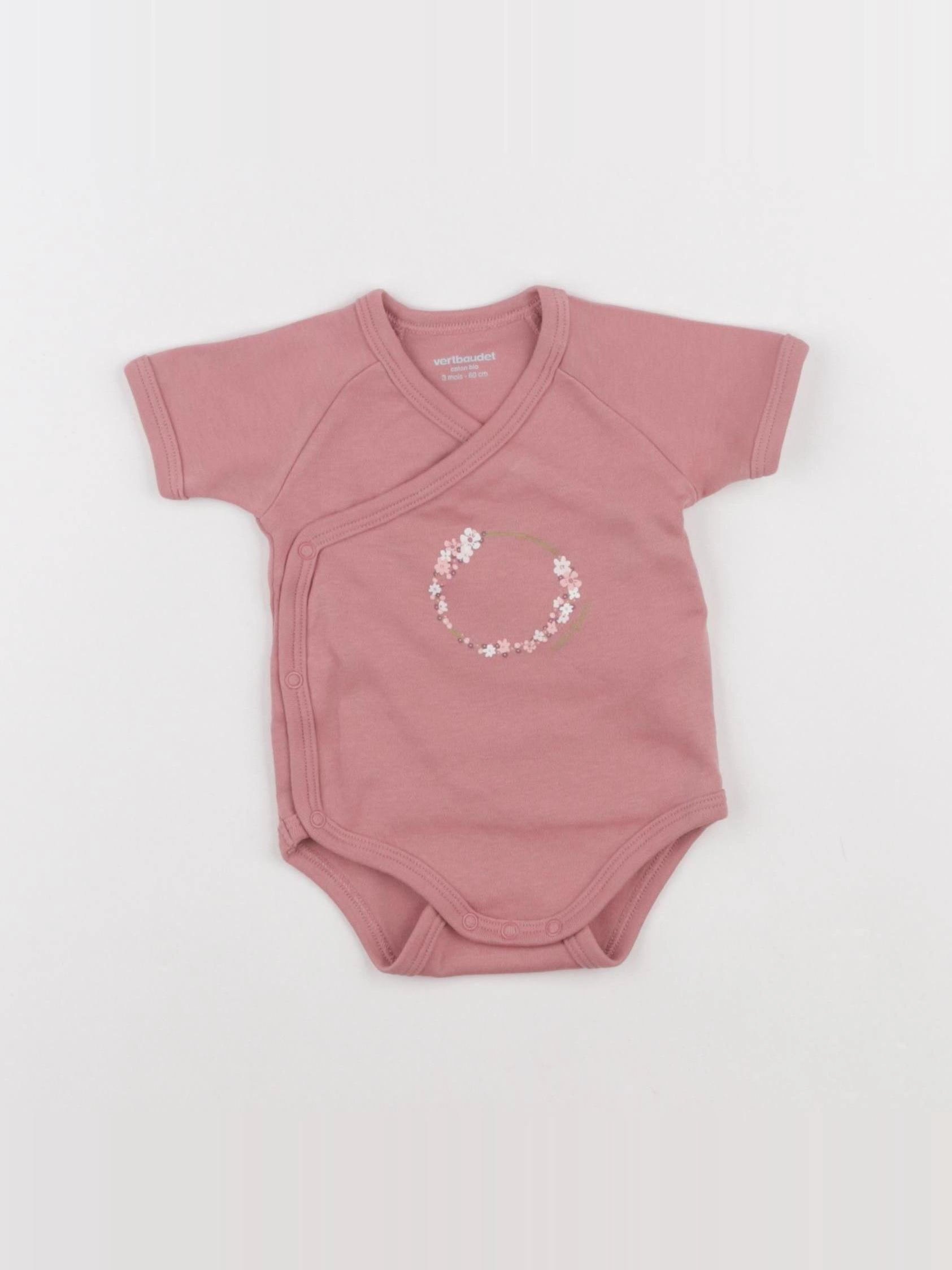 Vertbaudet - body rose - 3 mois