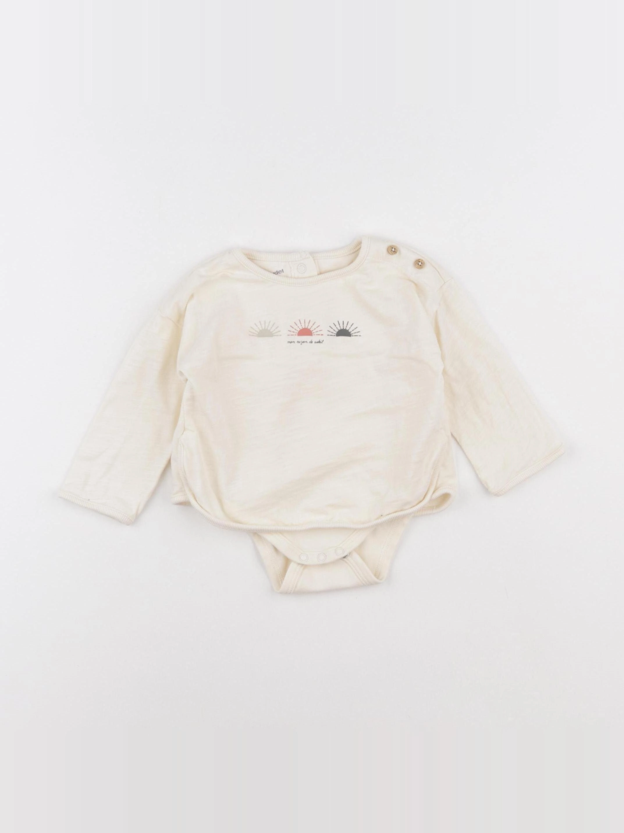 Vertbaudet - body tee-shirt beige - 3 mois