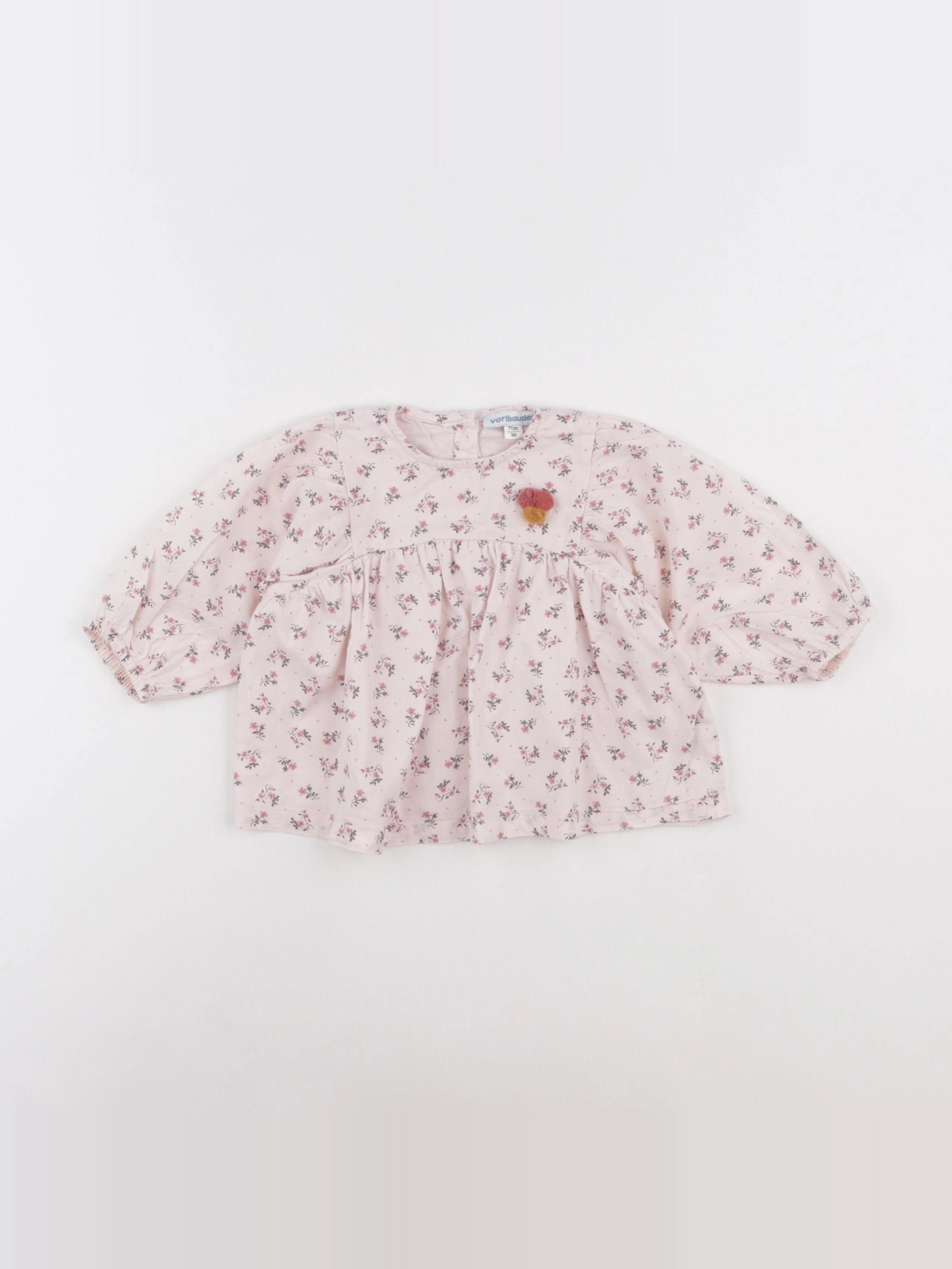 Vertbaudet - blouse rose - 9 mois