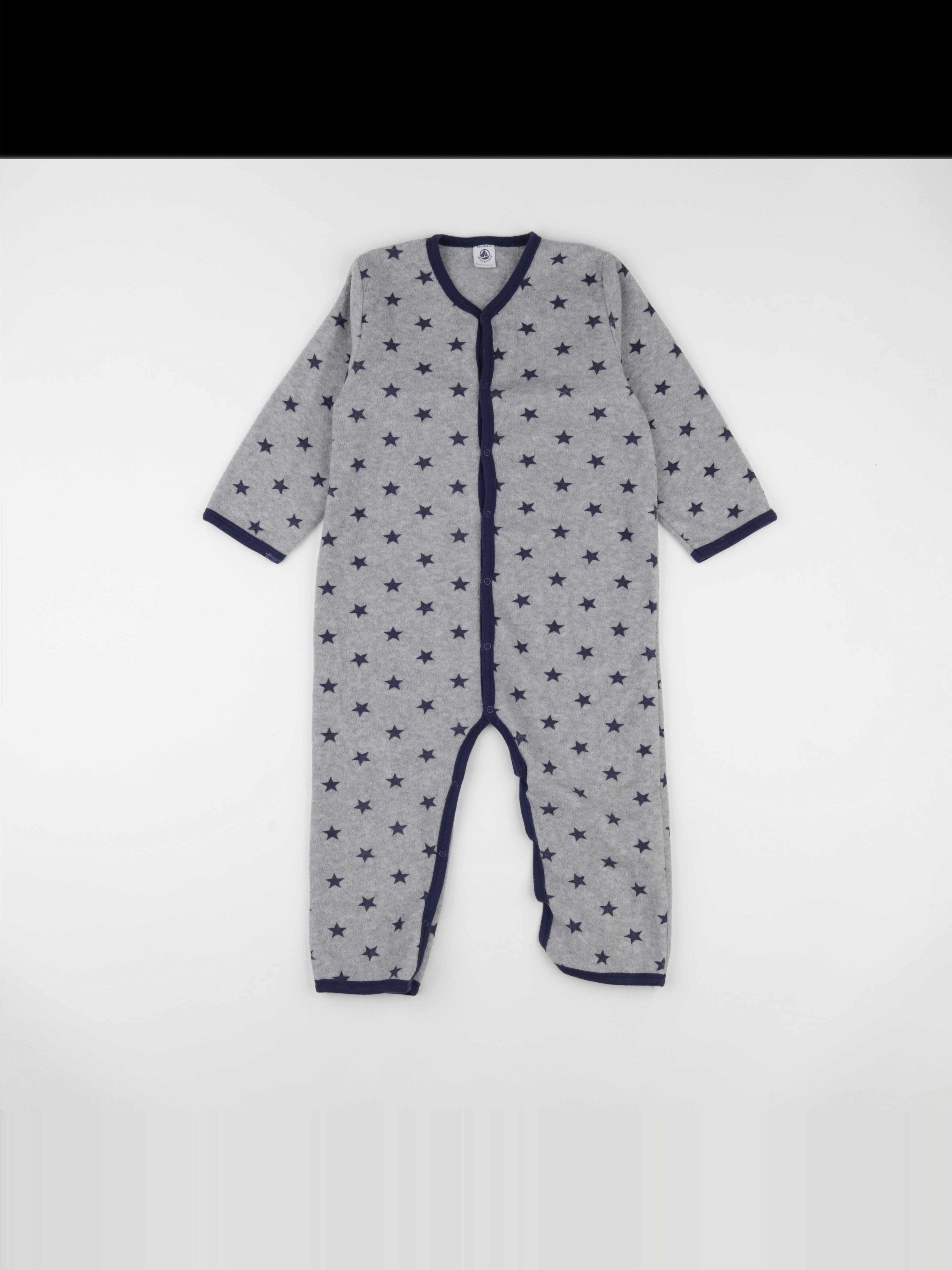 Petit Bateau - pyjama coton gris, bleu - 4 ans