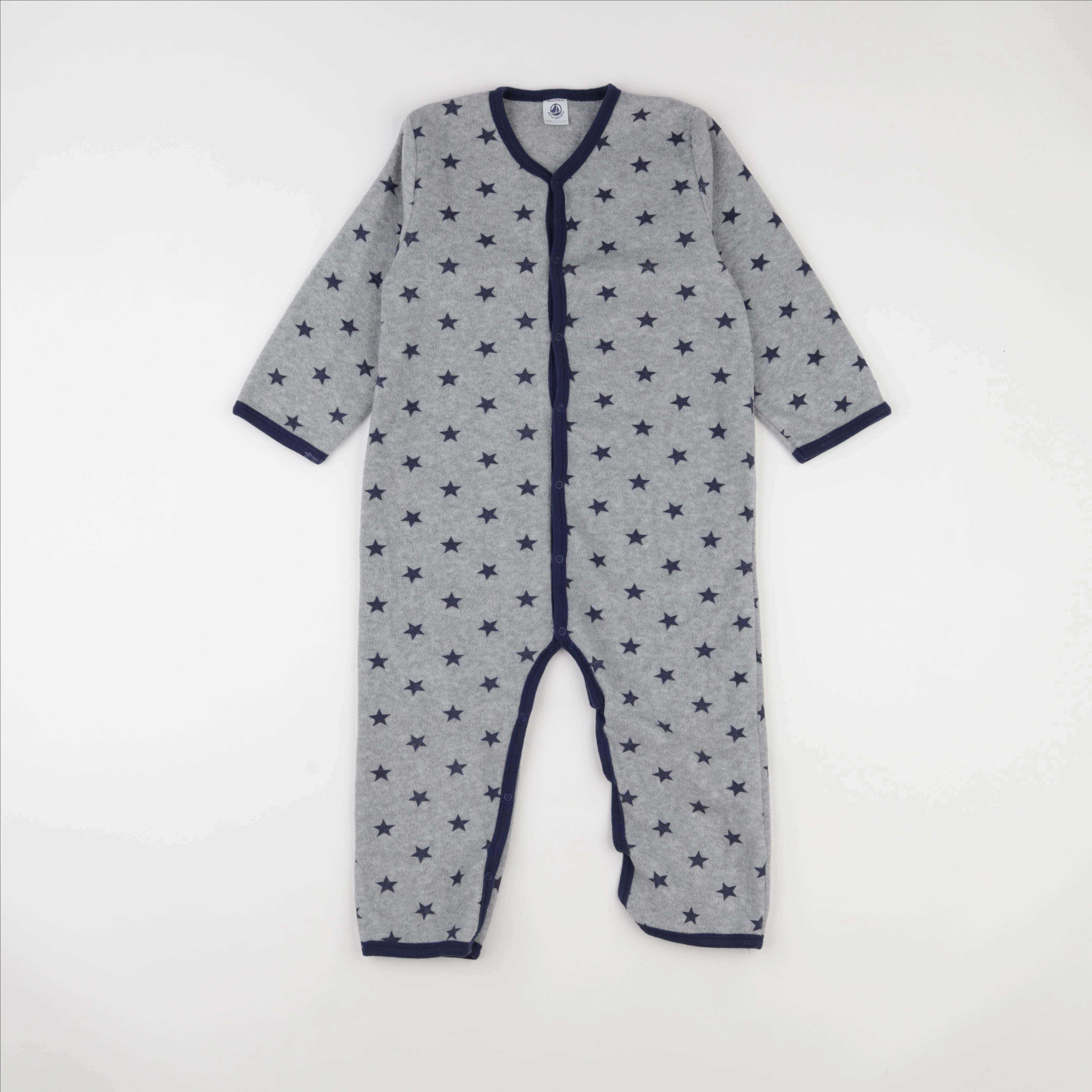 Petit Bateau - pyjama coton gris, bleu - 4 ans