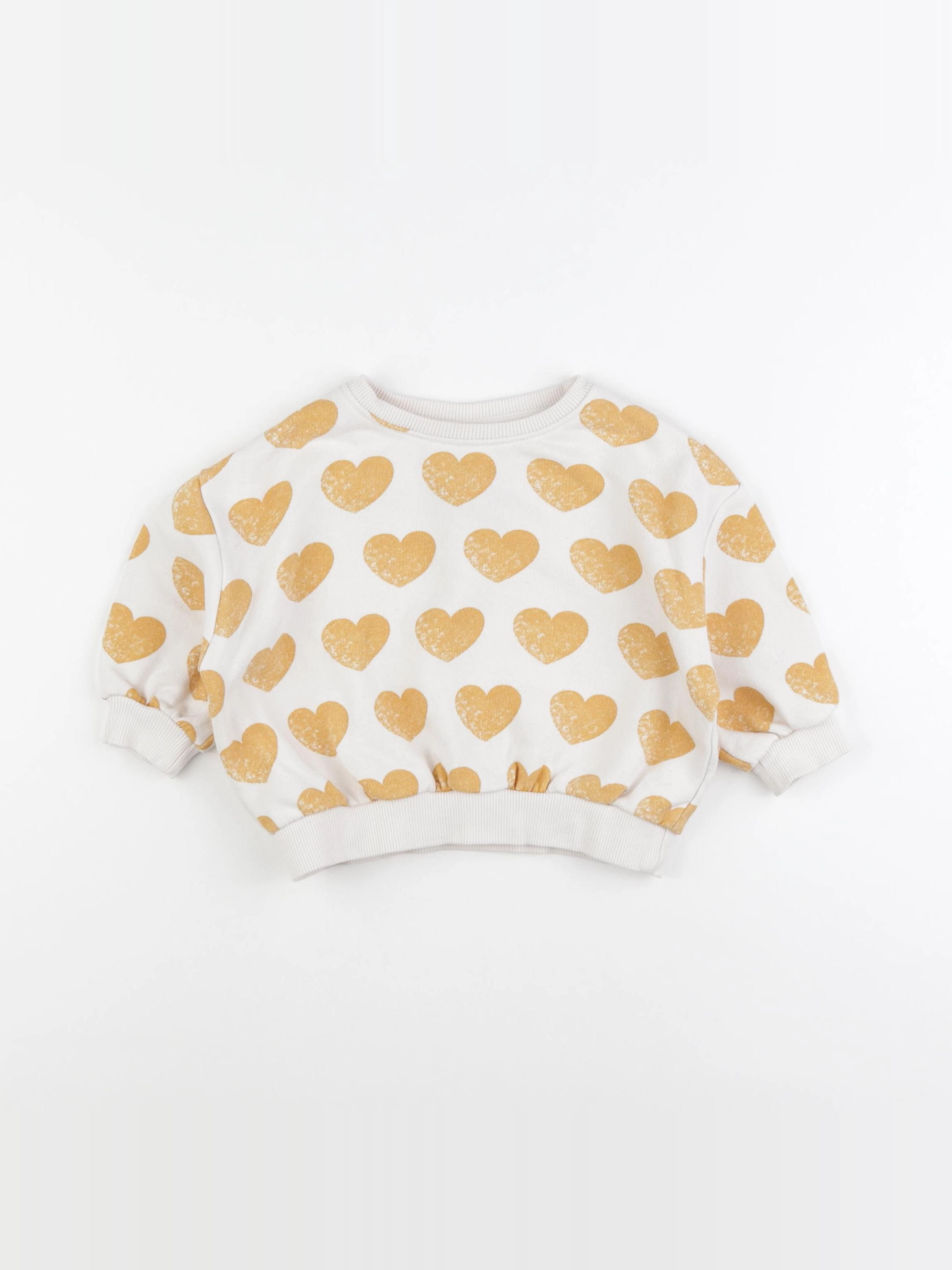 Zara - sweat blanc, jaune - 12/9 mois