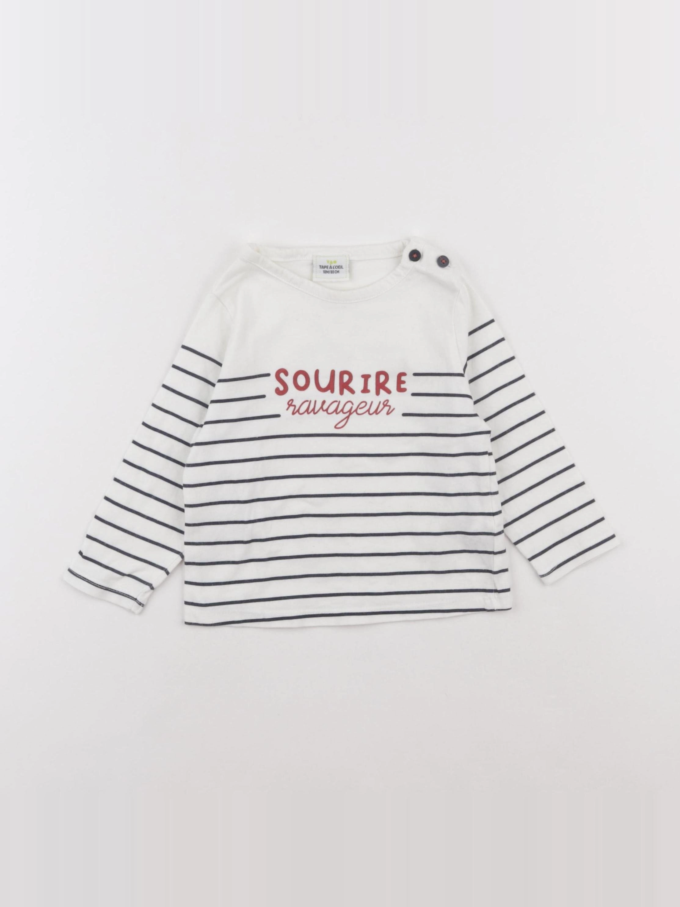 Tape à l'oeil - tee-shirt beige, bleu - 18 mois