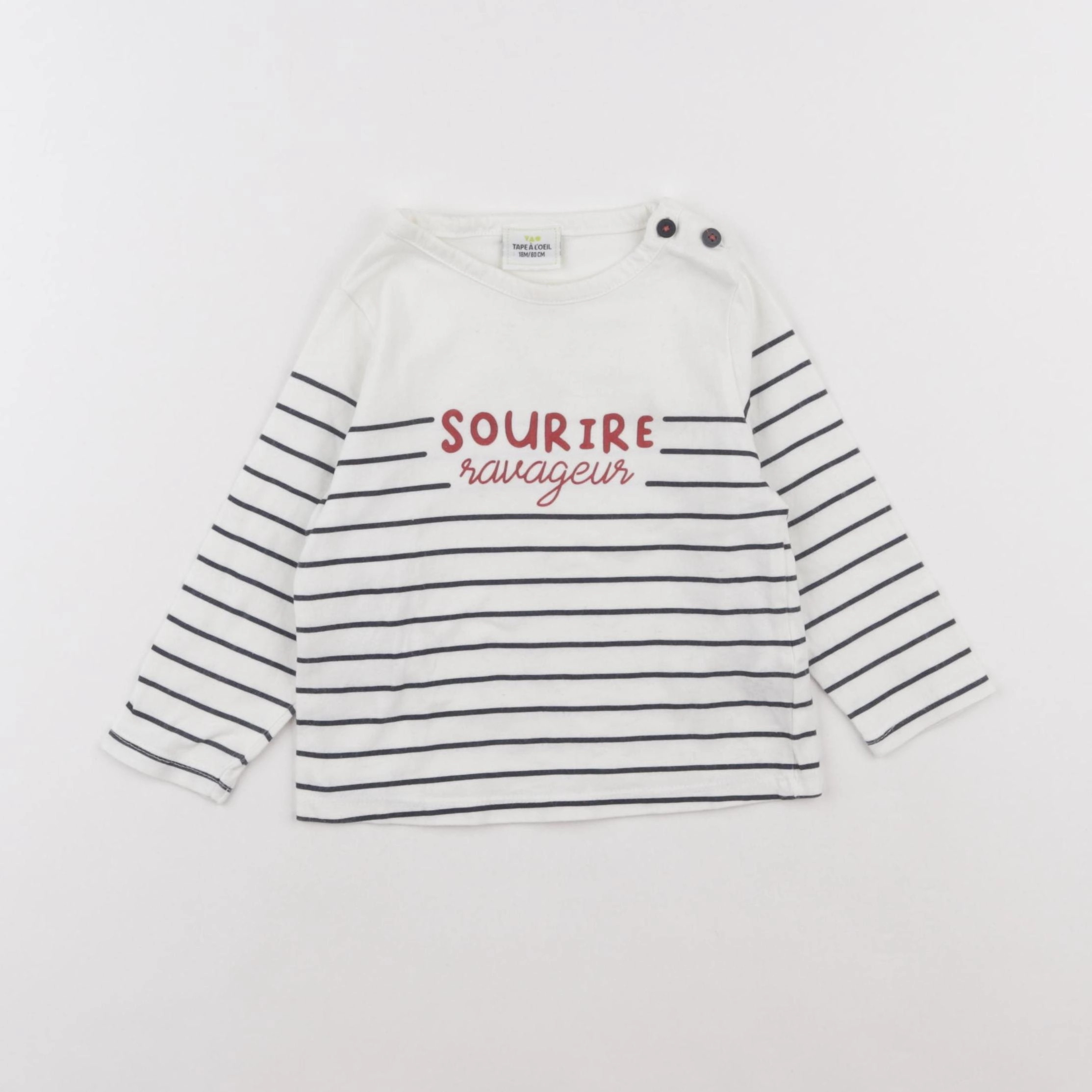 Tape à l'oeil - tee-shirt beige, bleu - 18 mois