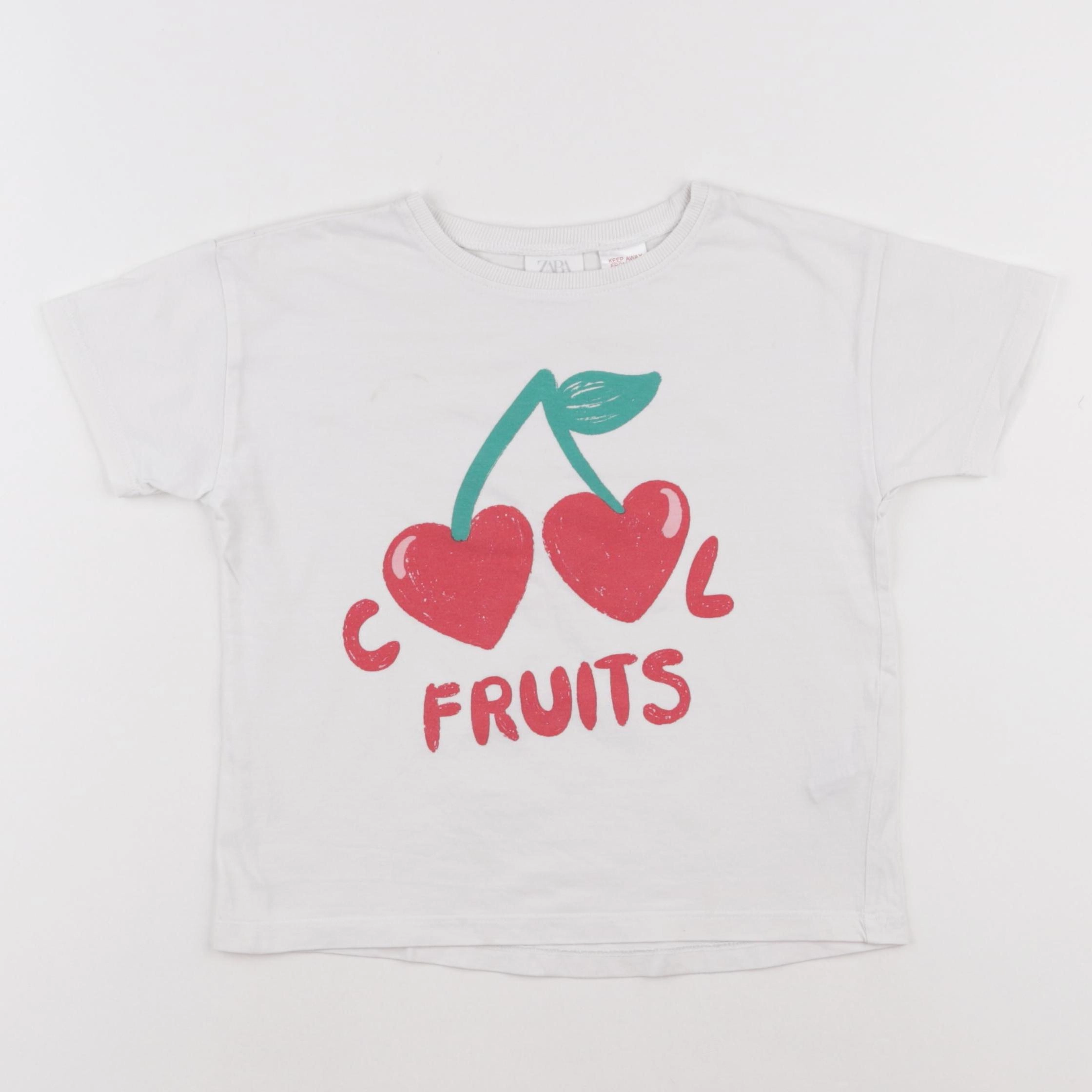 Zara - tee-shirt blanc, rouge - 3/4 ans