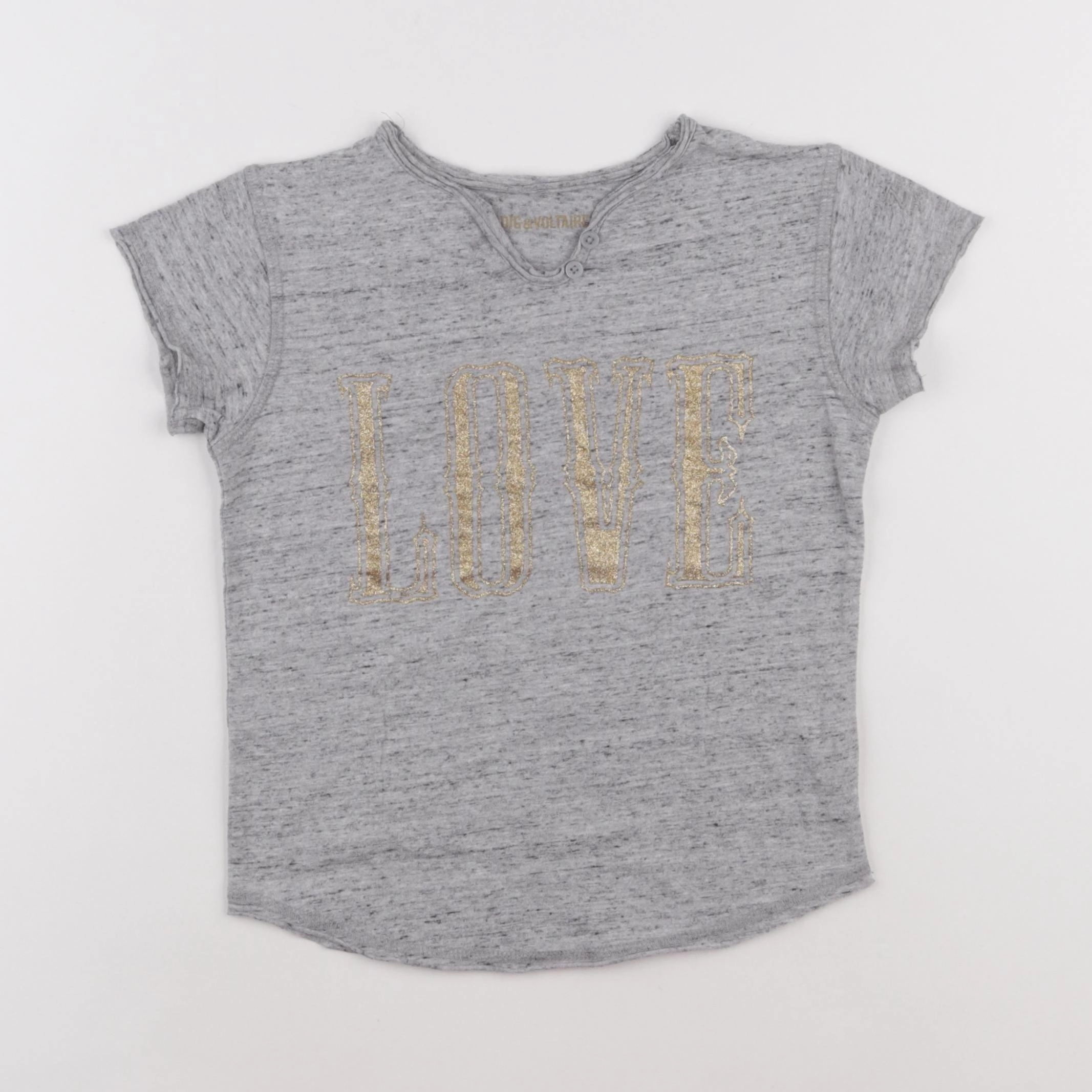 Zadig & Voltaire - tee-shirt gris, or - 6 ans