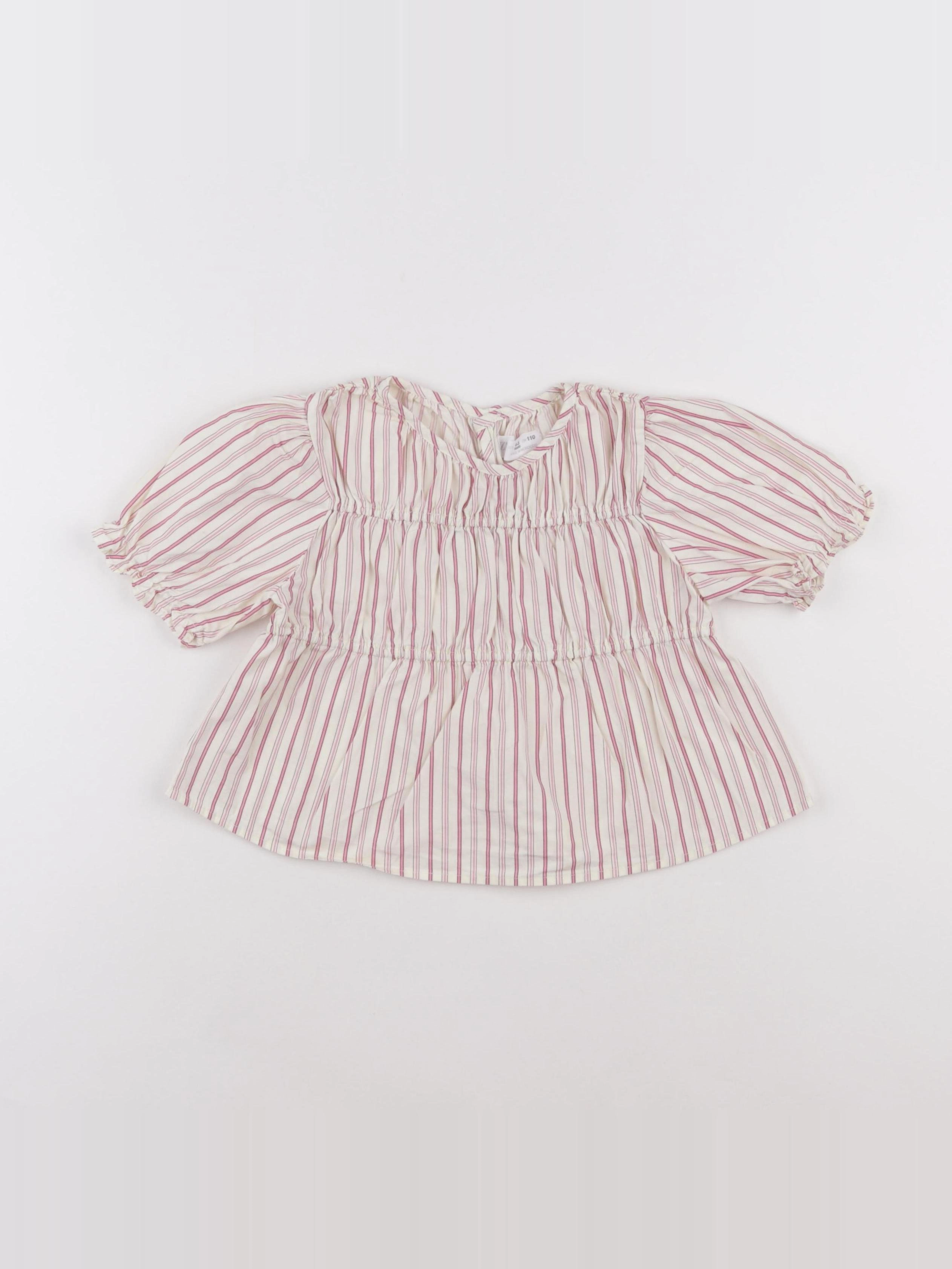 Zara - blouse beige, rose - 4/5 ans