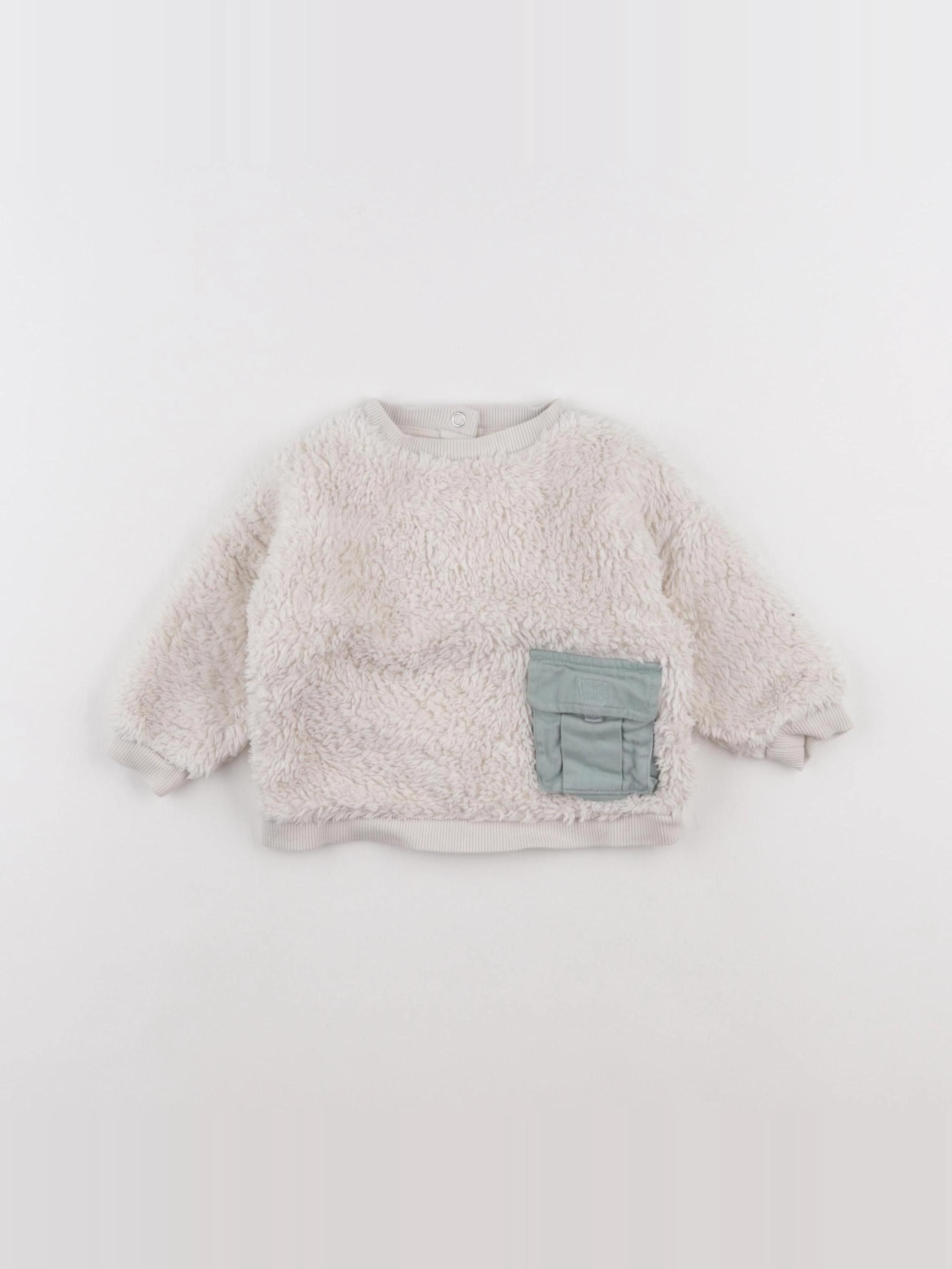 Vertbaudet - sweat beige - 6 mois