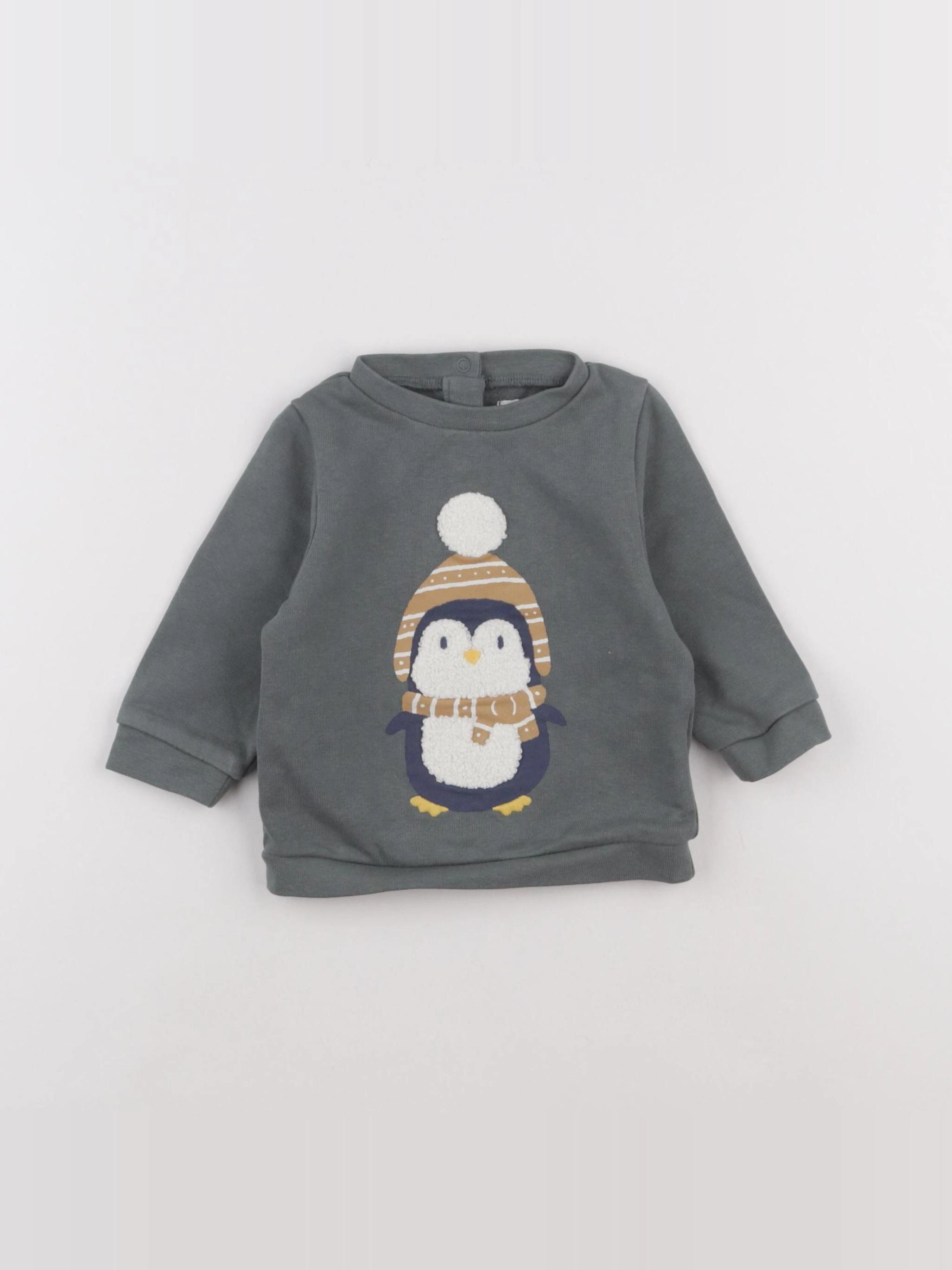 Vertbaudet - sweat vert - 6 mois