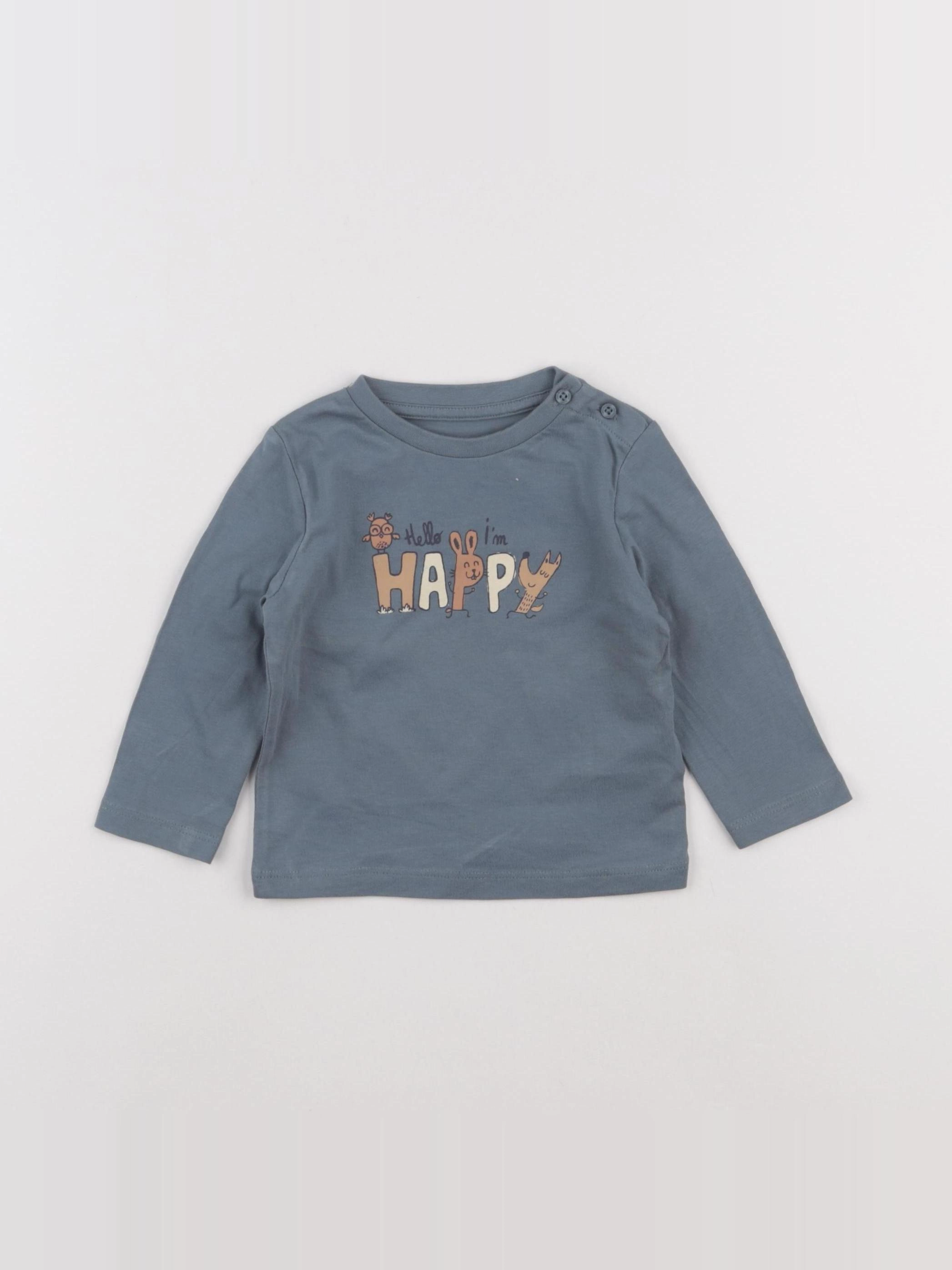 Vertbaudet - tee-shirt bleu - 6 mois