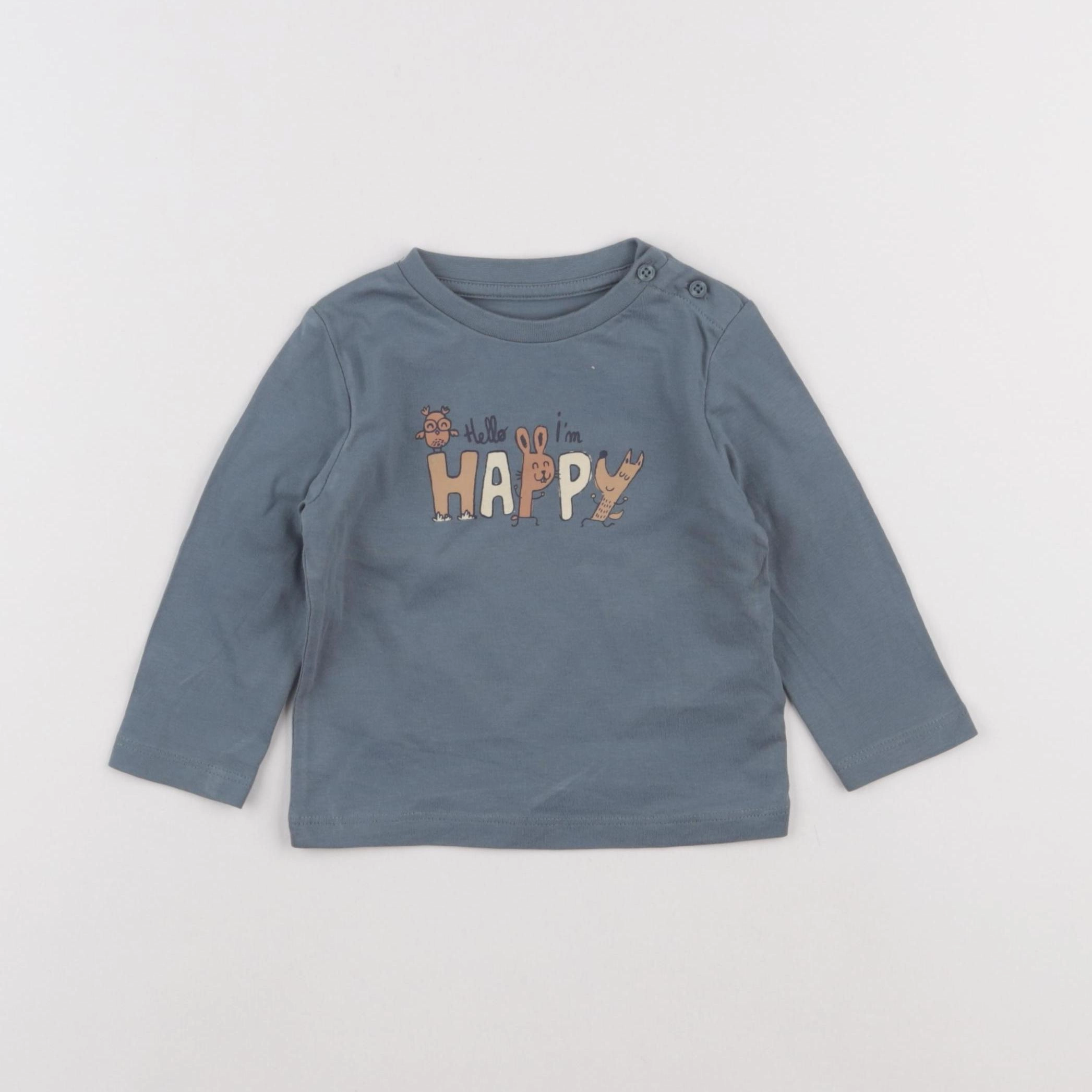 Vertbaudet - tee-shirt bleu - 6 mois
