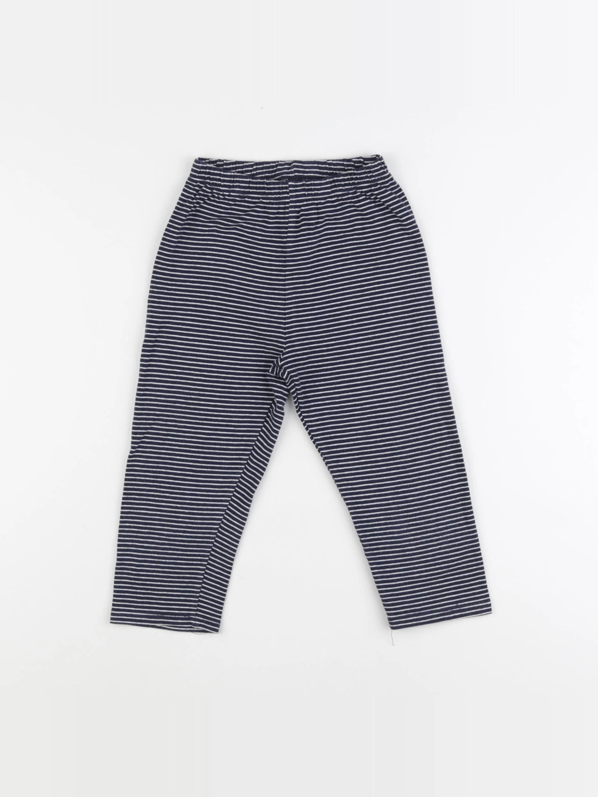 Vertbaudet - legging court bleu, blanc - 8 ans