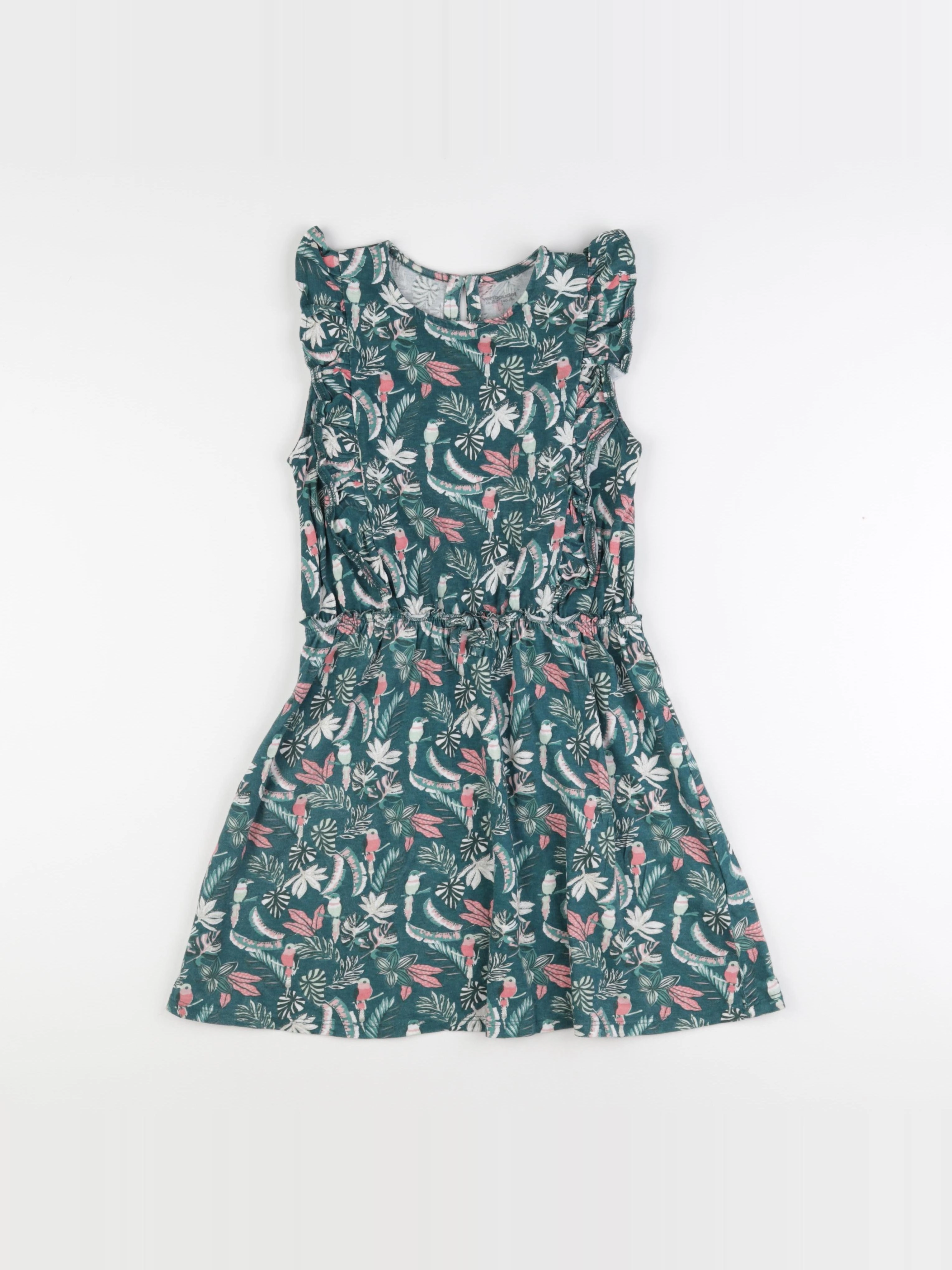 Vertbaudet - robe vert, rose - 10 ans