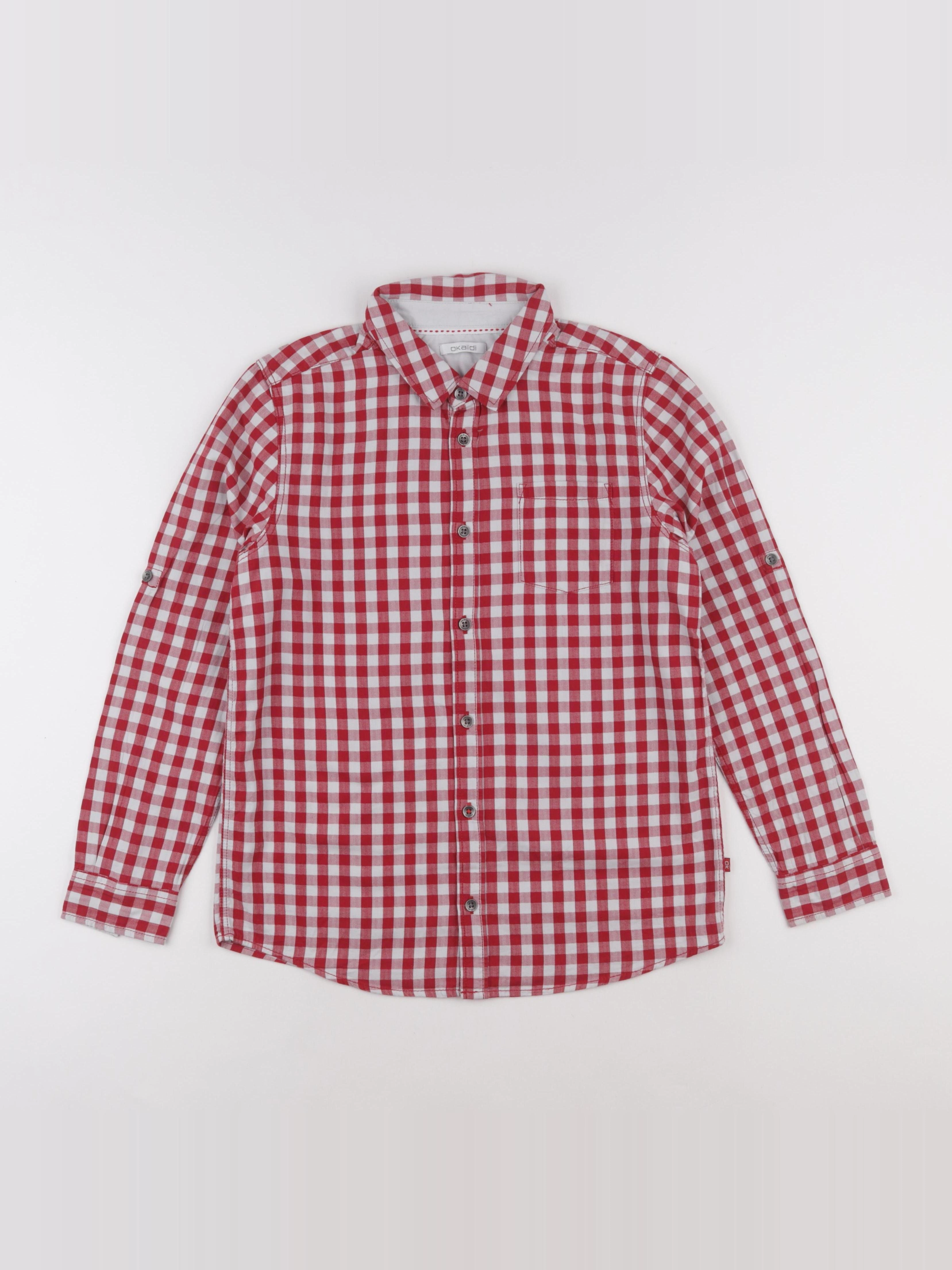 Okaidi - chemise blanc, rouge - 12 ans