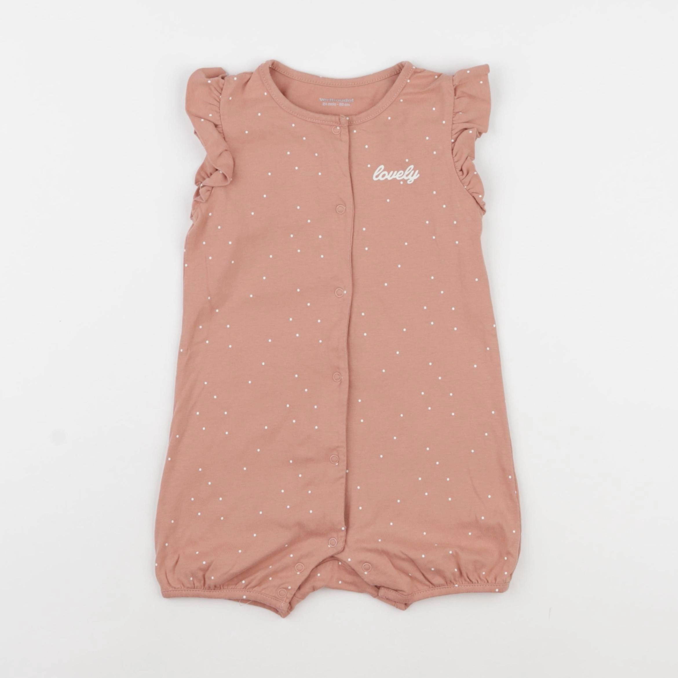 Vertbaudet - pyjama coton rose - 24 mois