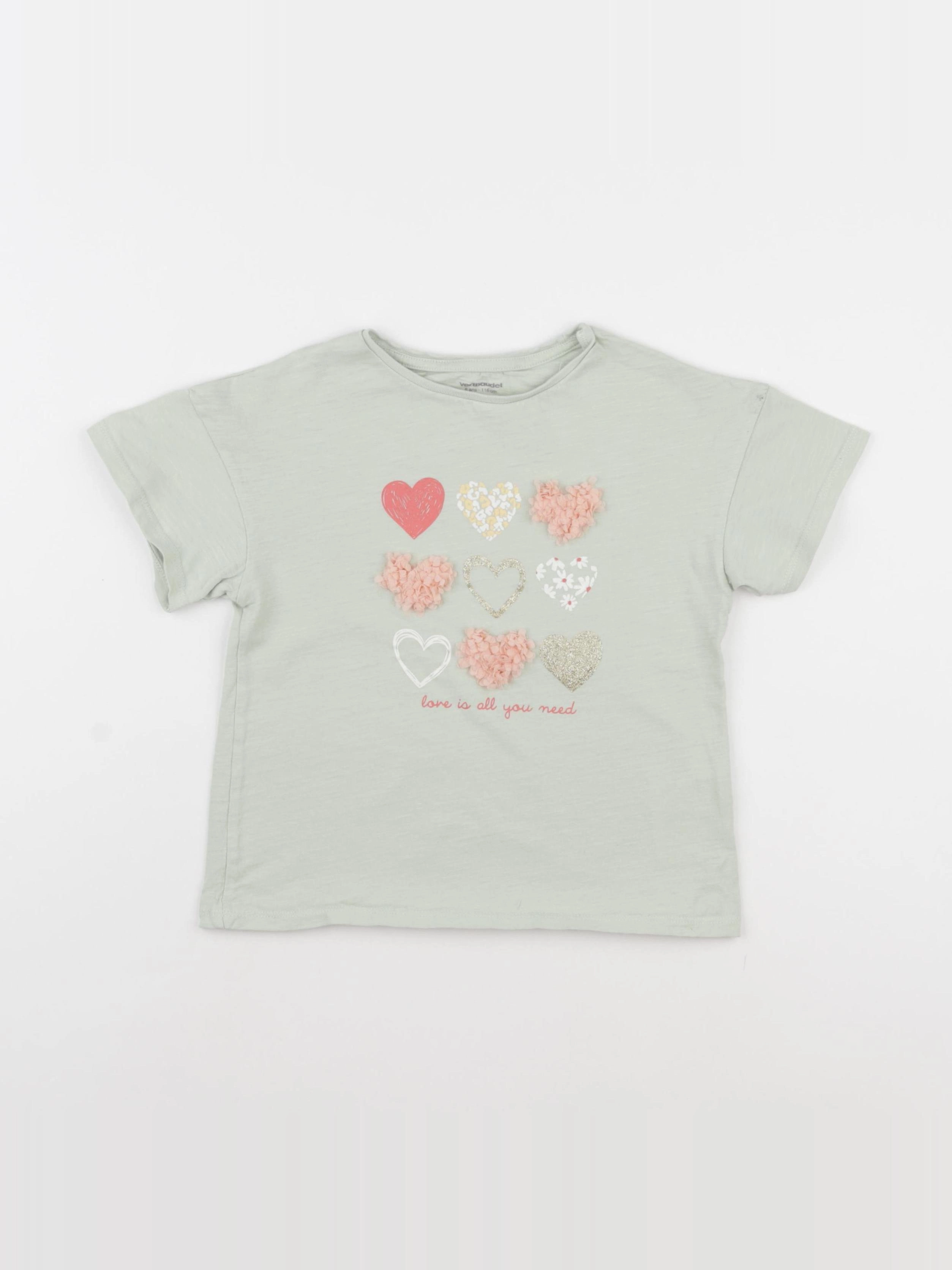 Vertbaudet - tee-shirt vert - 6 ans