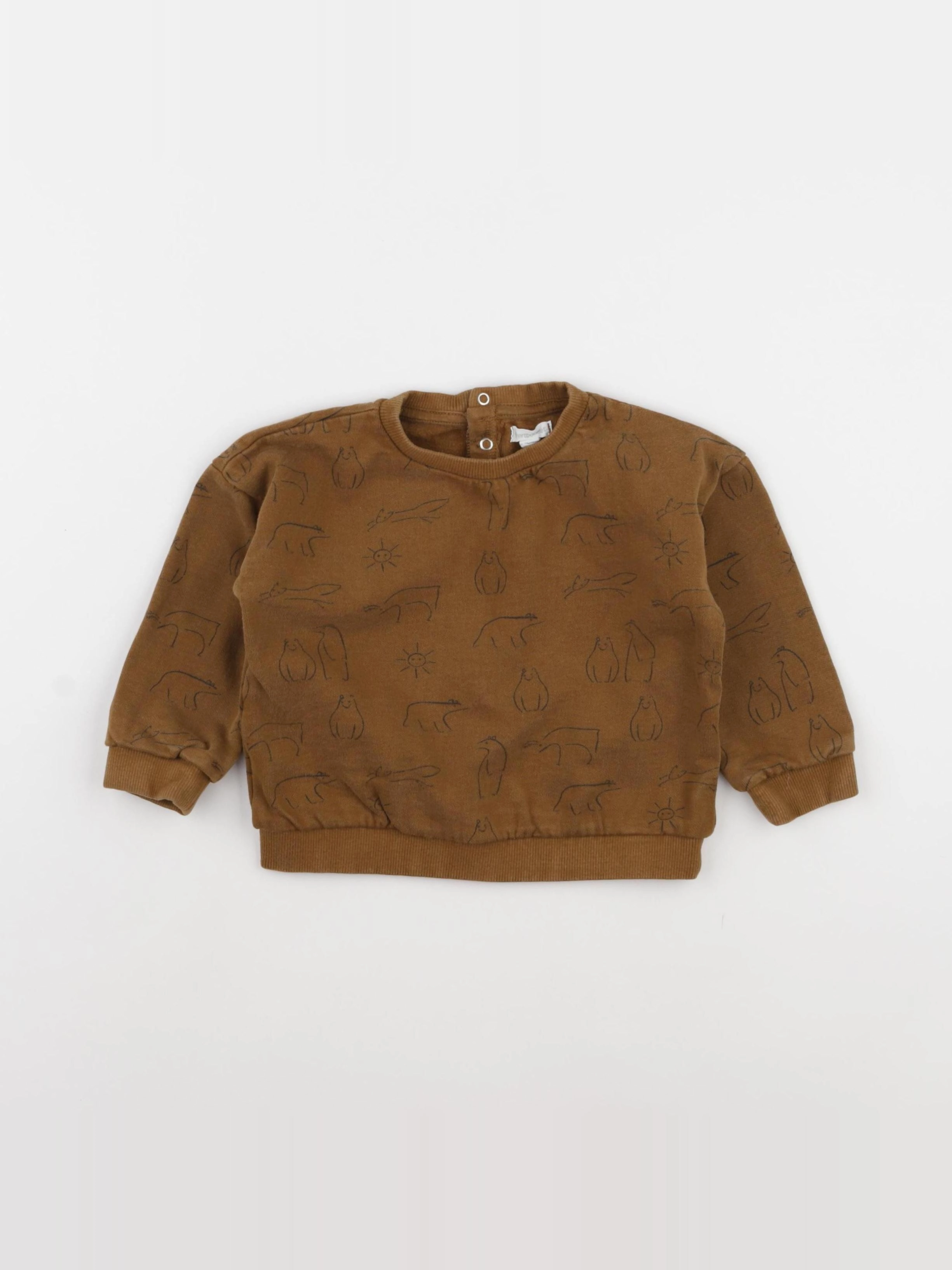Vertbaudet - sweat marron - 24 mois