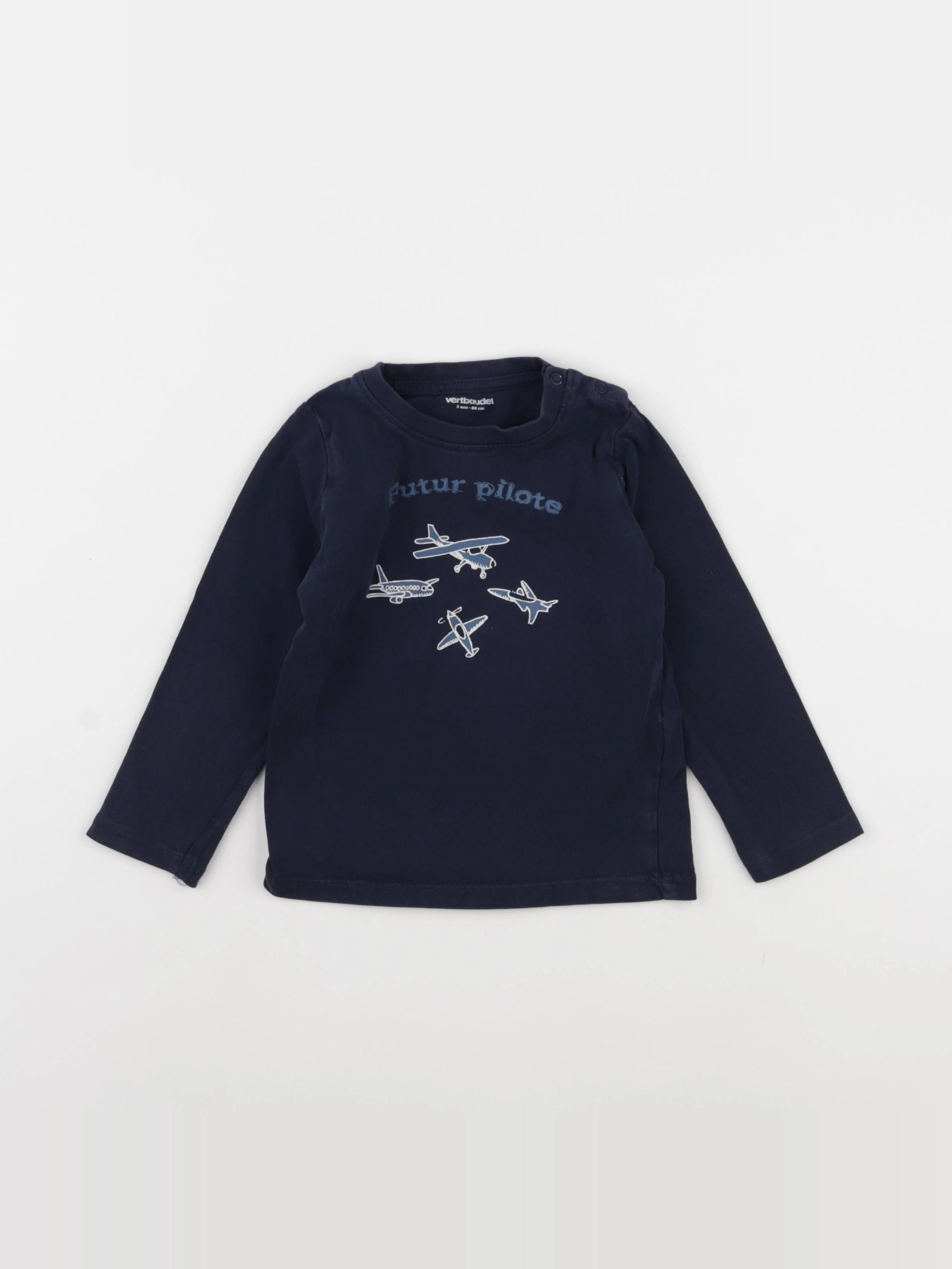 Vertbaudet - tee-shirt bleu - 2 ans