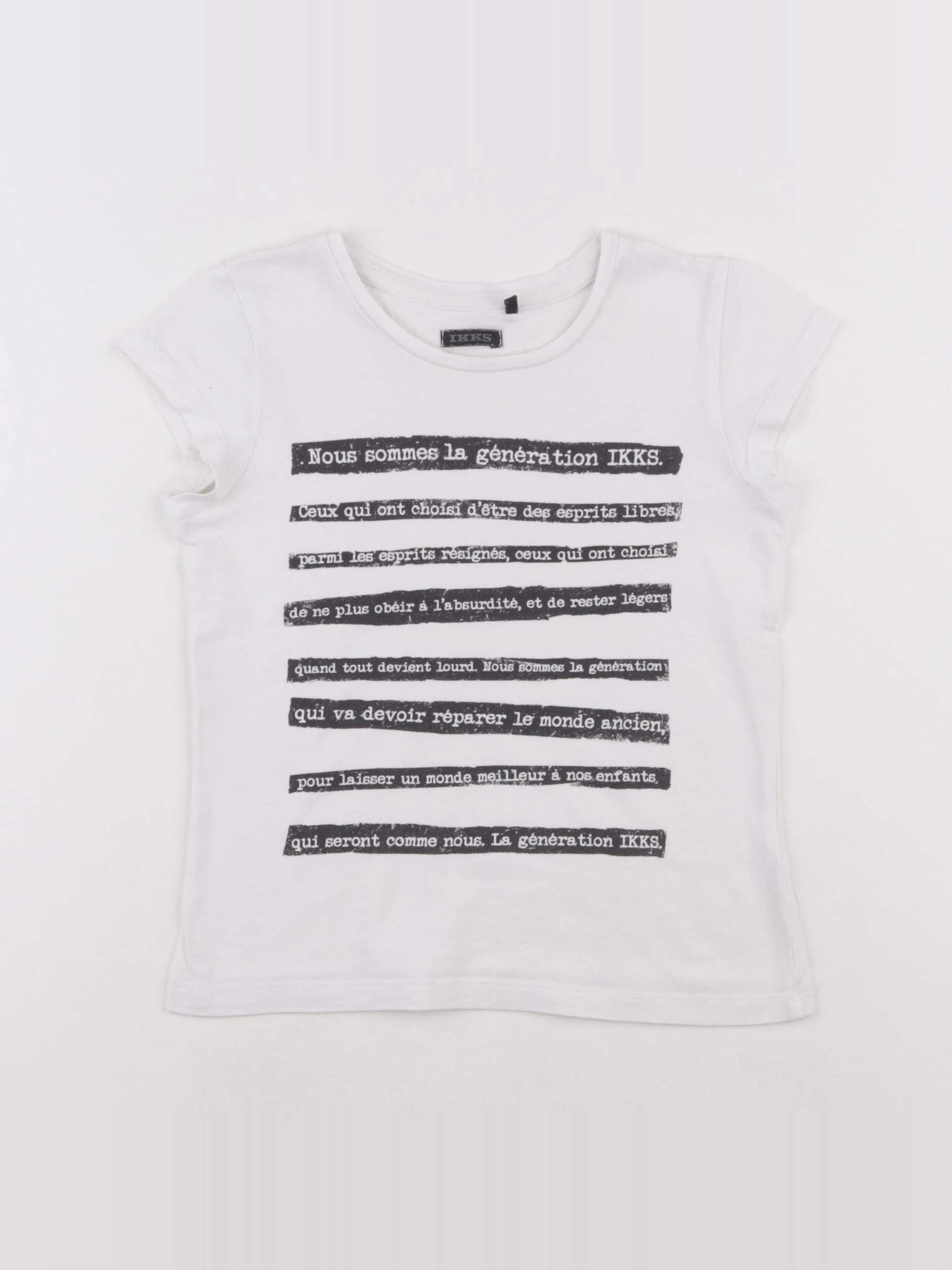 IKKS - tee-shirt blanc, noir - 6 ans