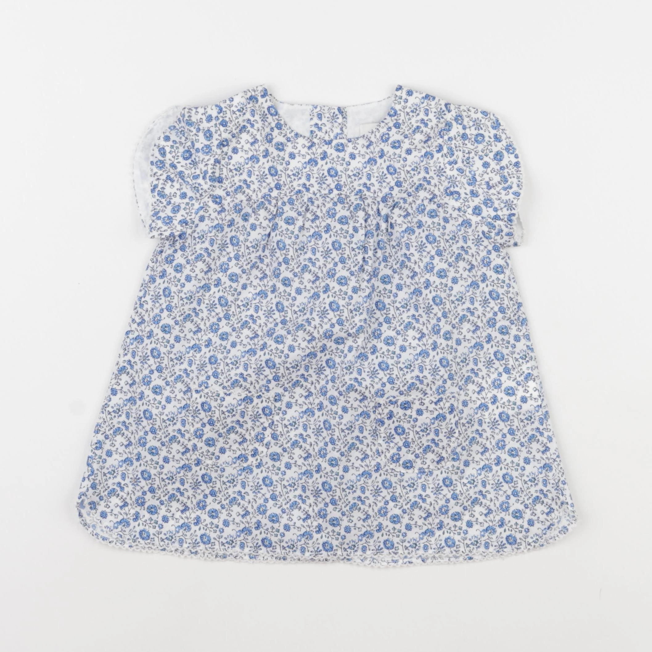 Cyrillus - robe blanc, bleu - 12 mois