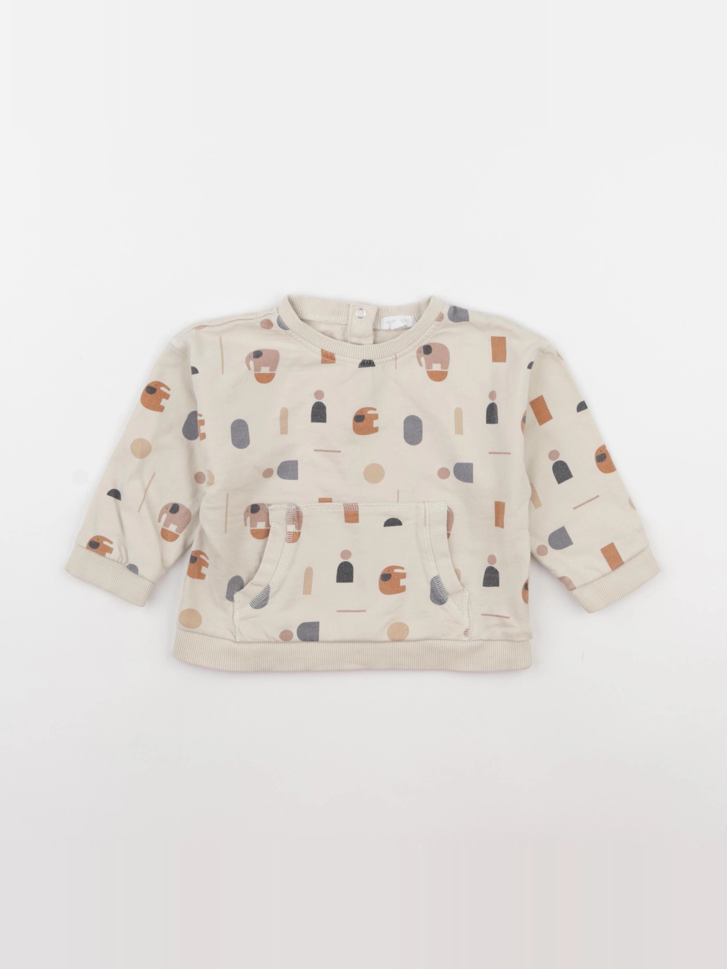 Vertbaudet - sweat beige - 24 mois