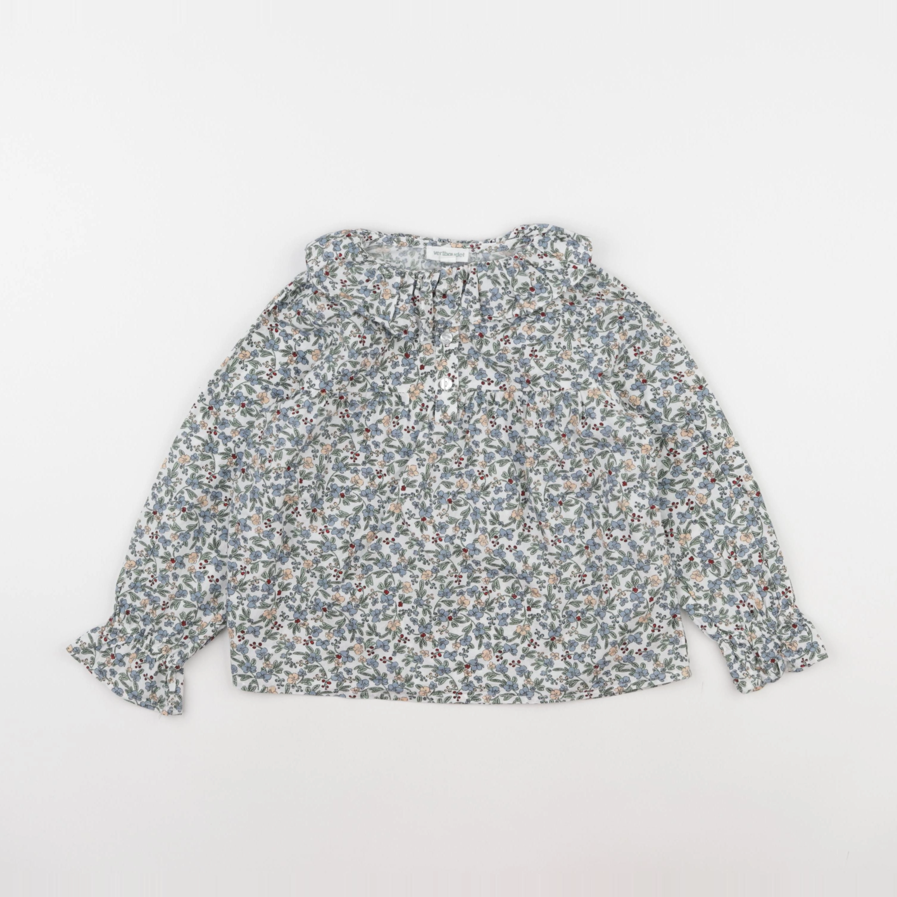 Vertbaudet - blouse vert, bleu - 6 ans