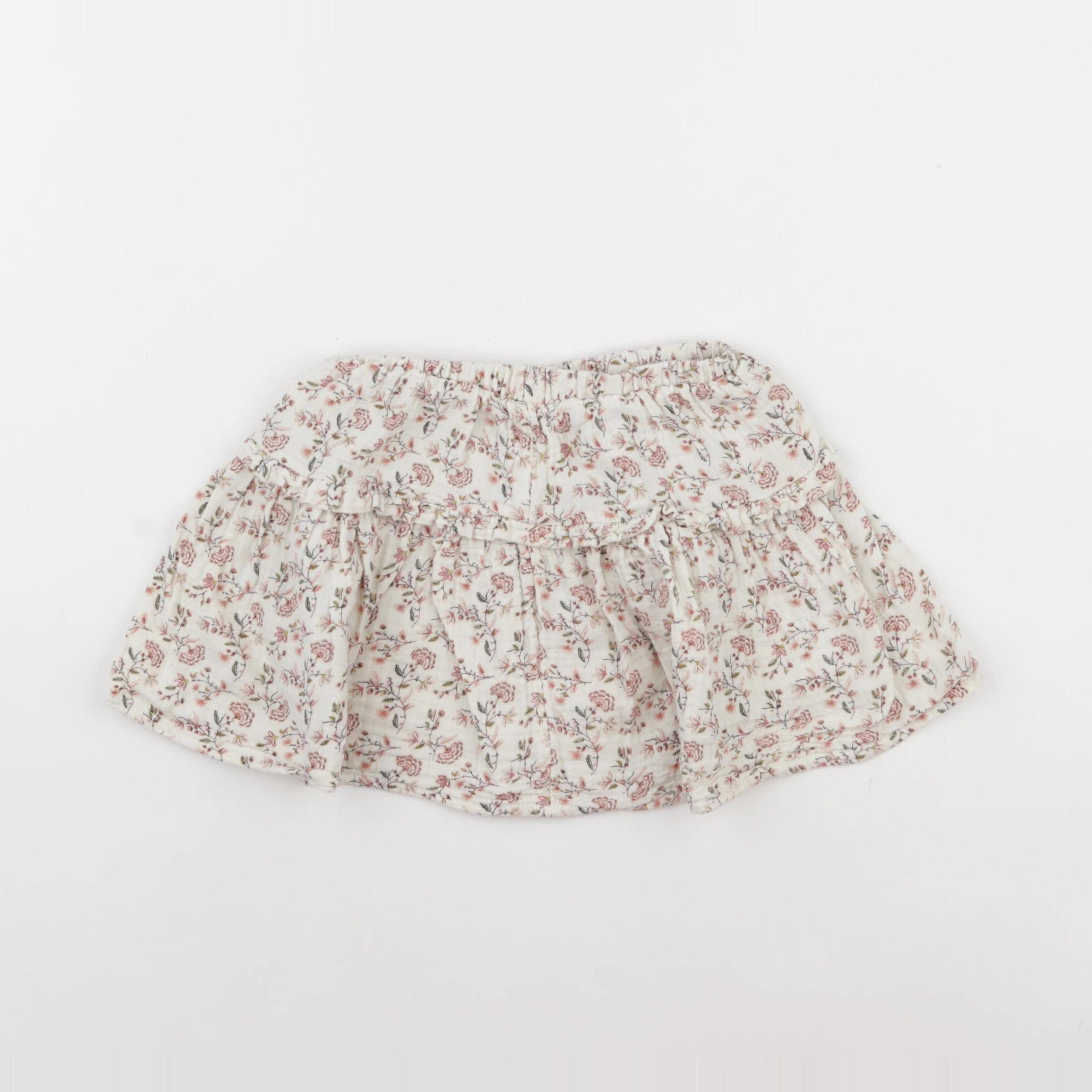Vertbaudet - jupe beige, rose - 5 ans