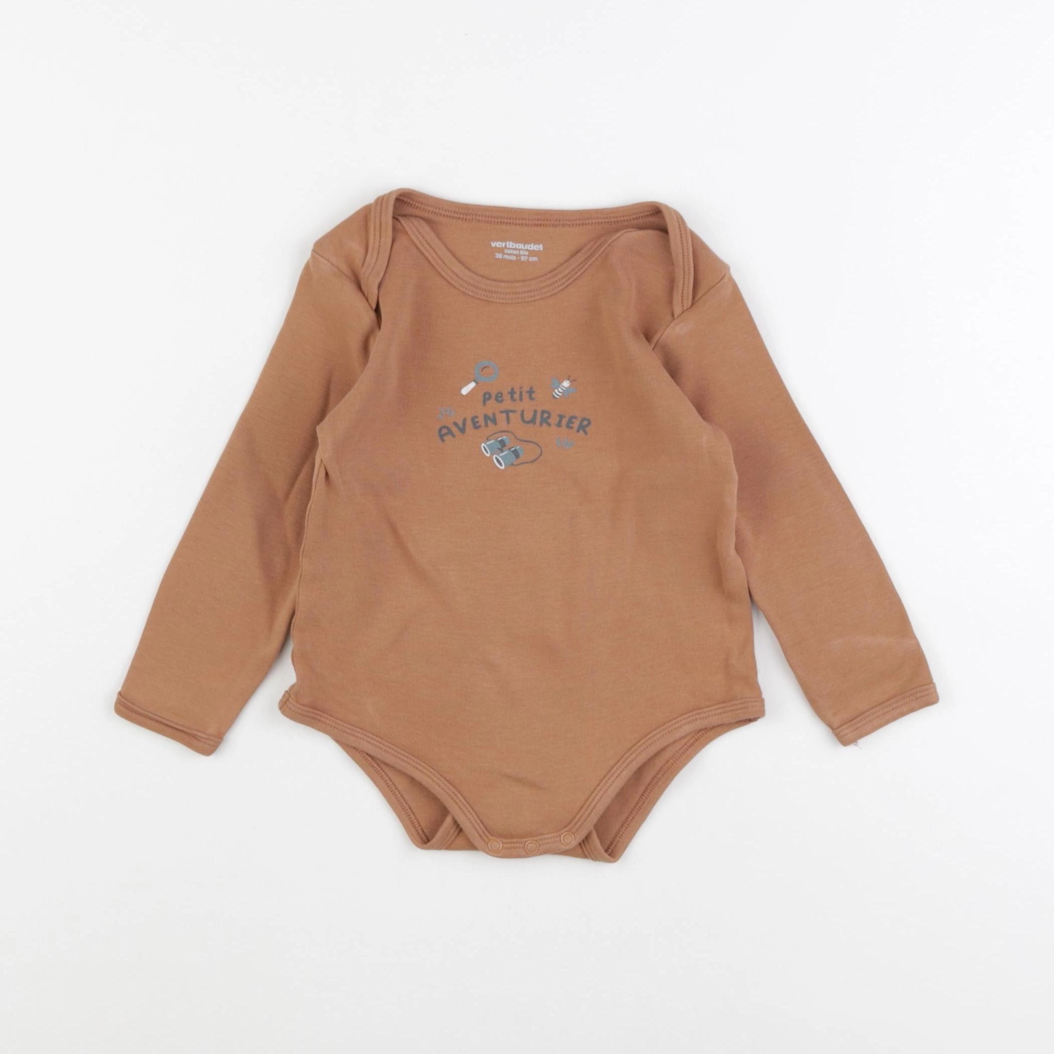 Vertbaudet - body marron - 36 mois