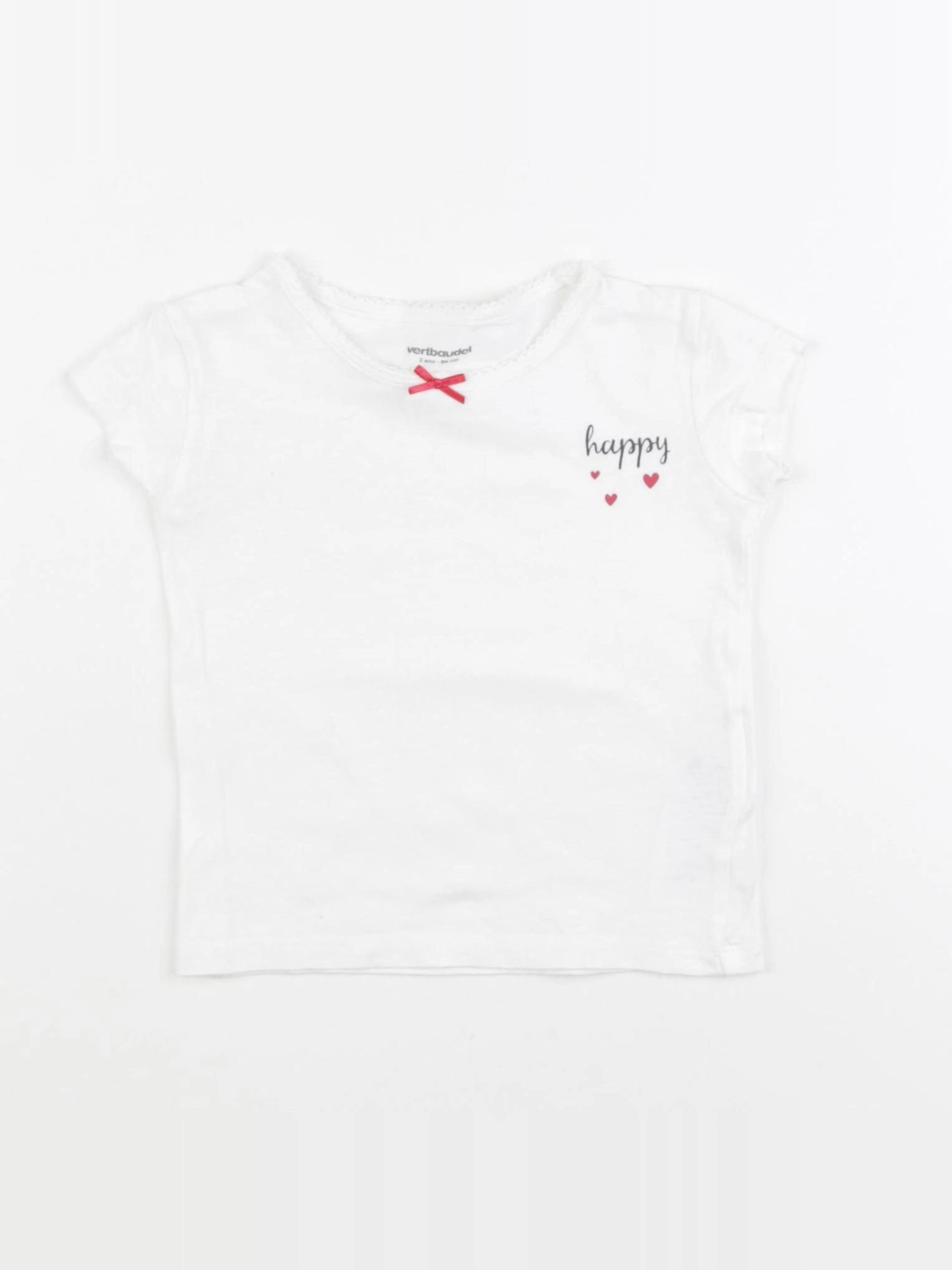 Vertbaudet - tee-shirt blanc - 2 ans