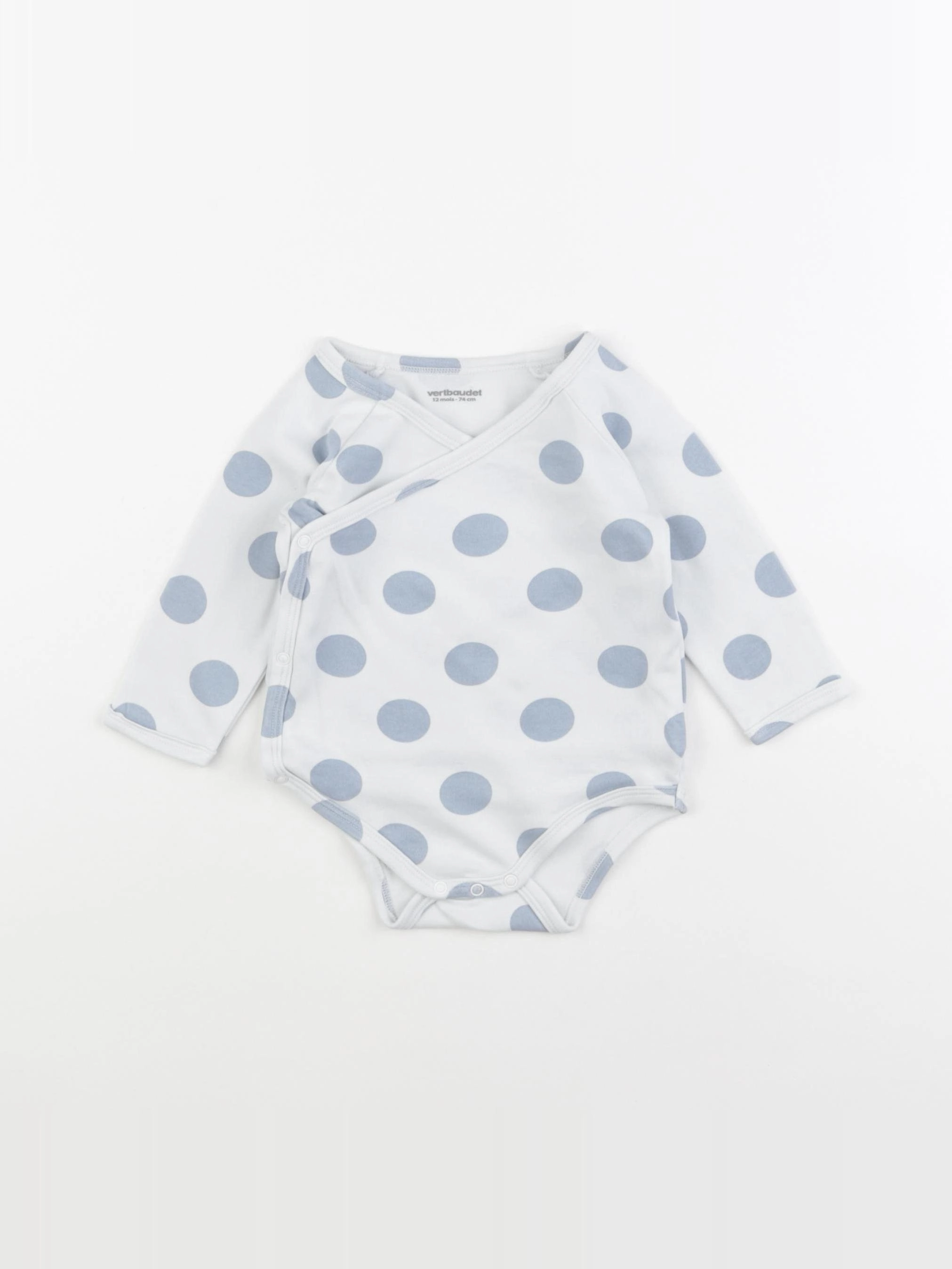 Vertbaudet - body blanc, bleu - 12 mois