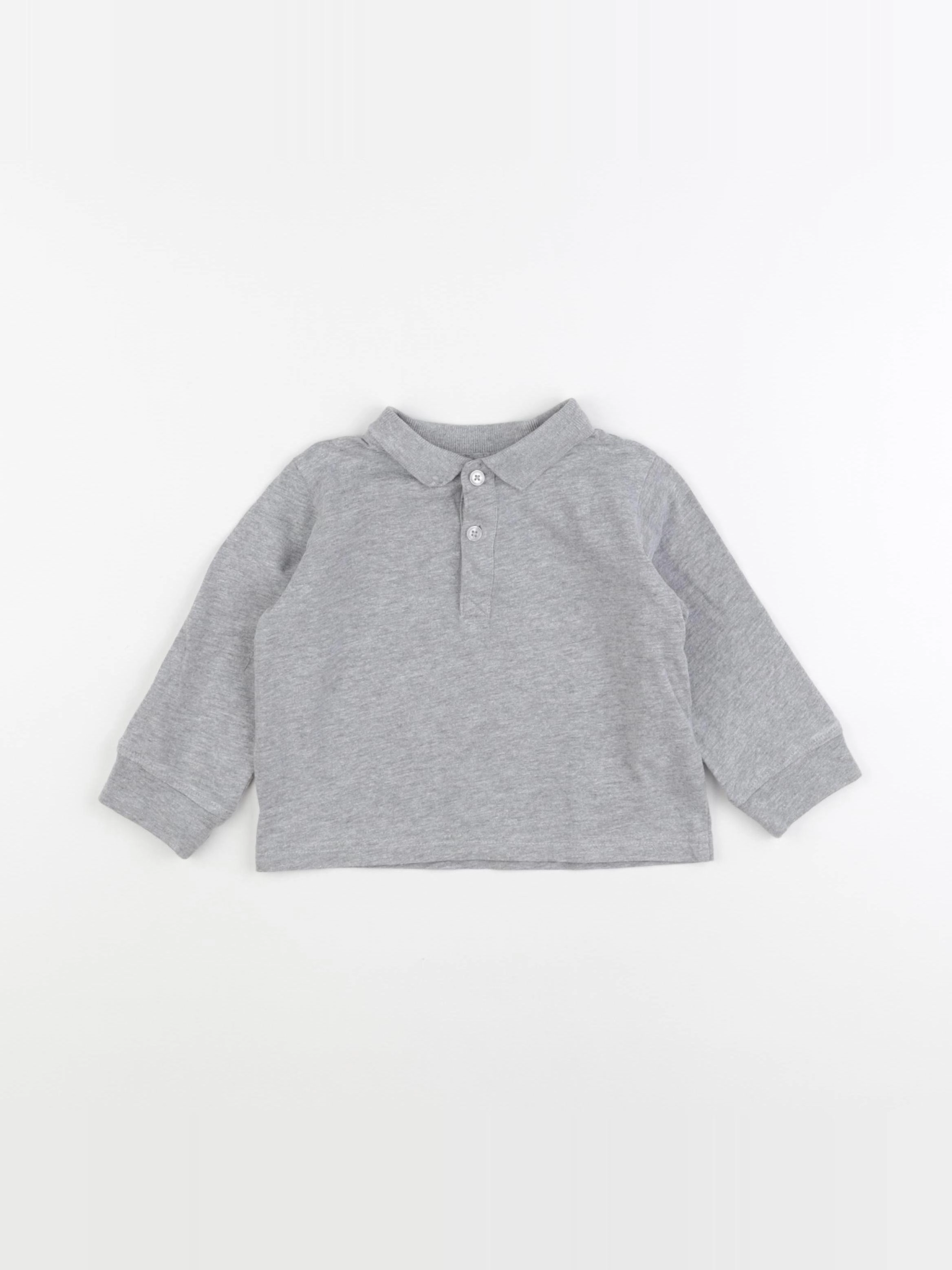 Vertbaudet - polo gris - 2 ans