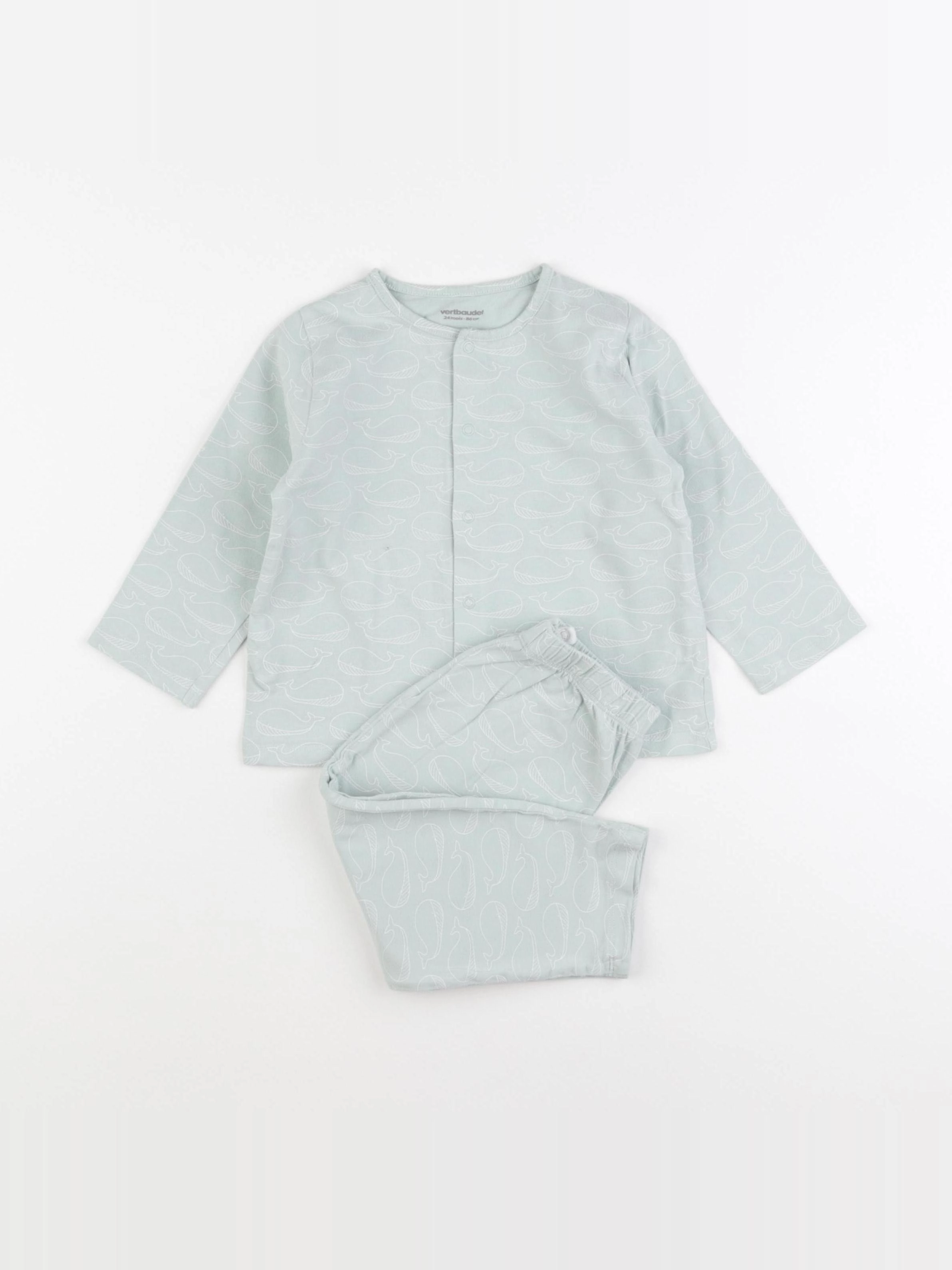 Vertbaudet - pyjama coton bleu - 24 mois
