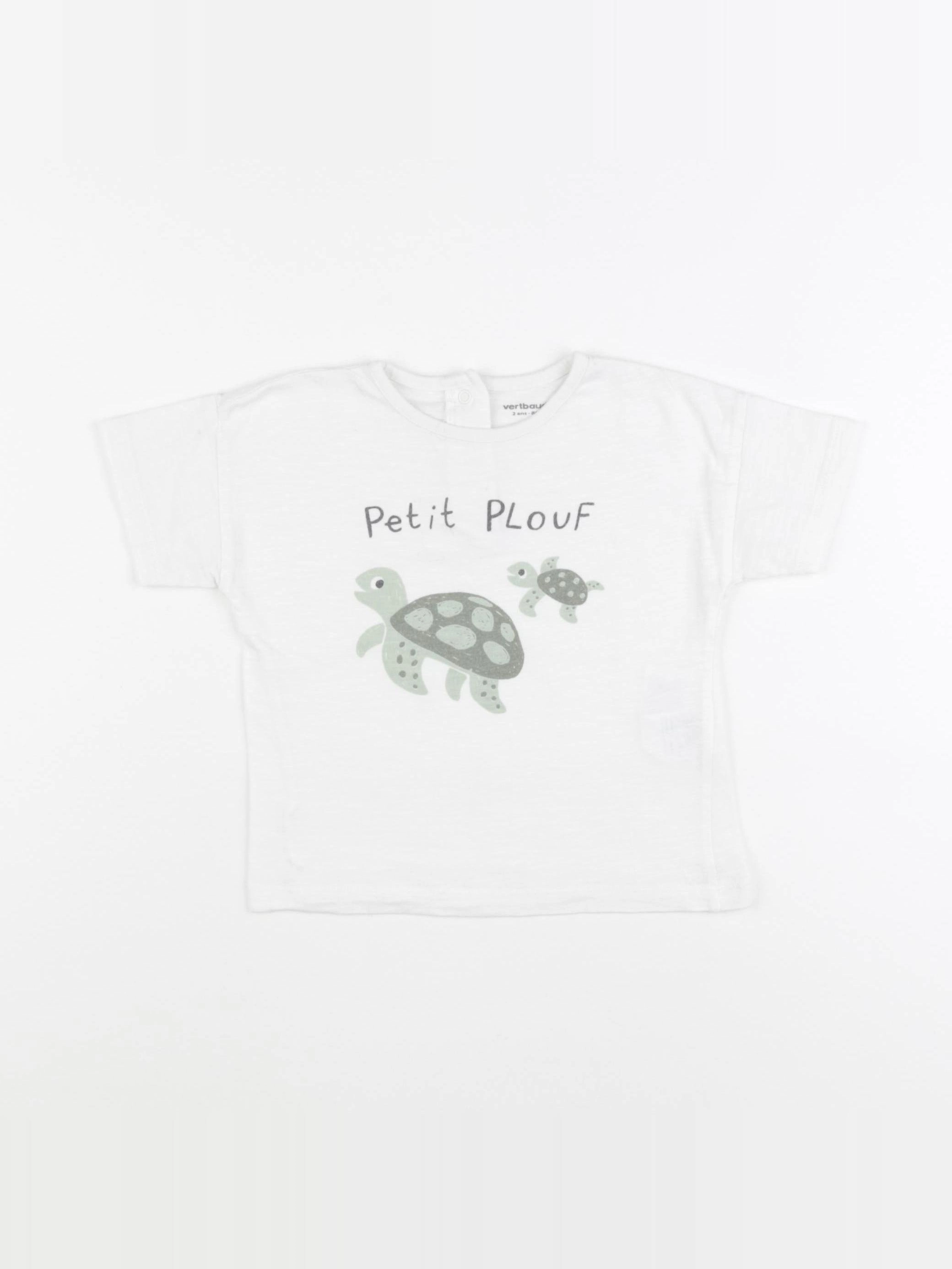 Vertbaudet - tee-shirt blanc - 2 ans